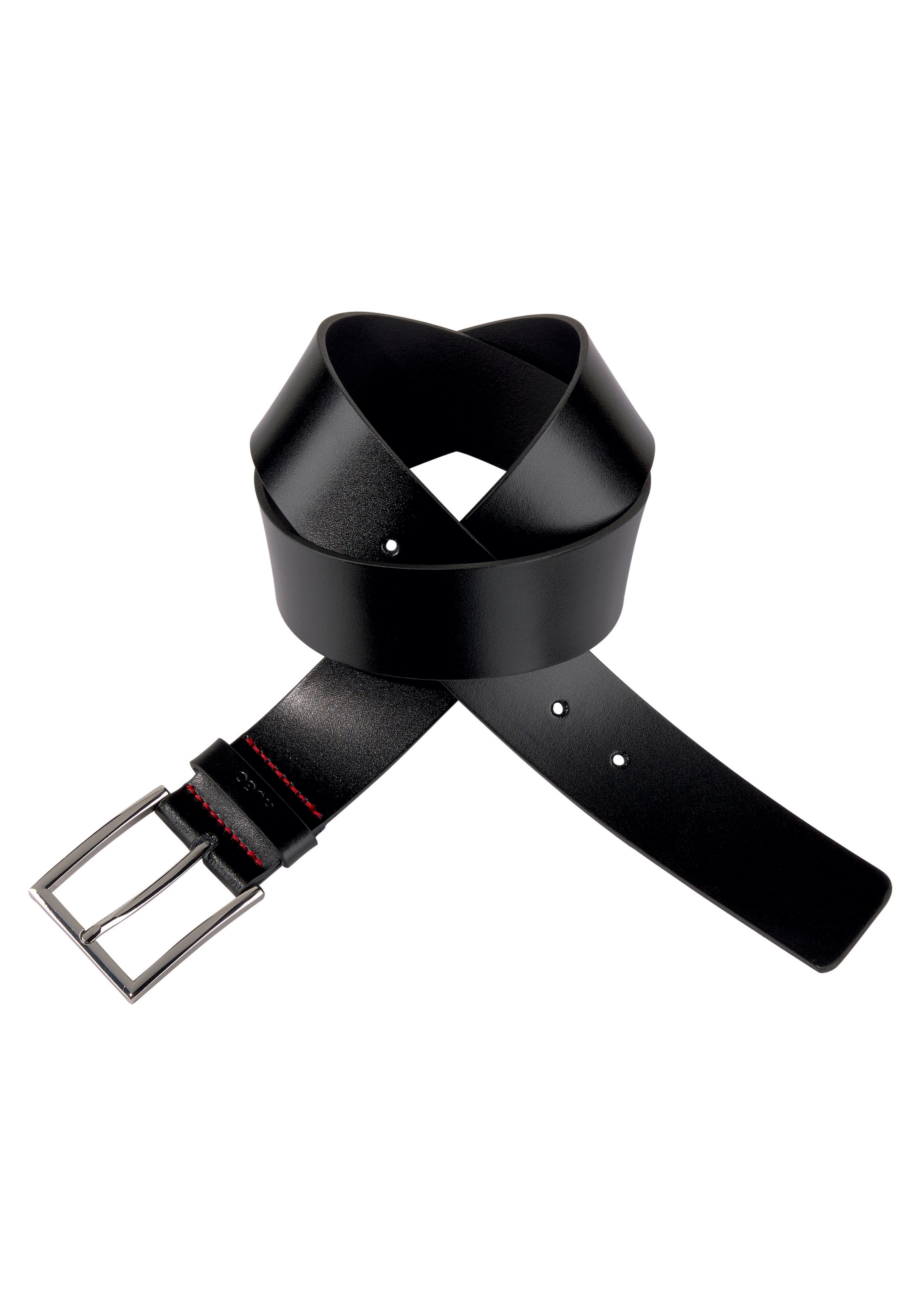 HUGO Ledergürtel Schlaufe »Giaspo«, mit Logo-Prägung online auf der OTTO und bei roter bestellen Naht