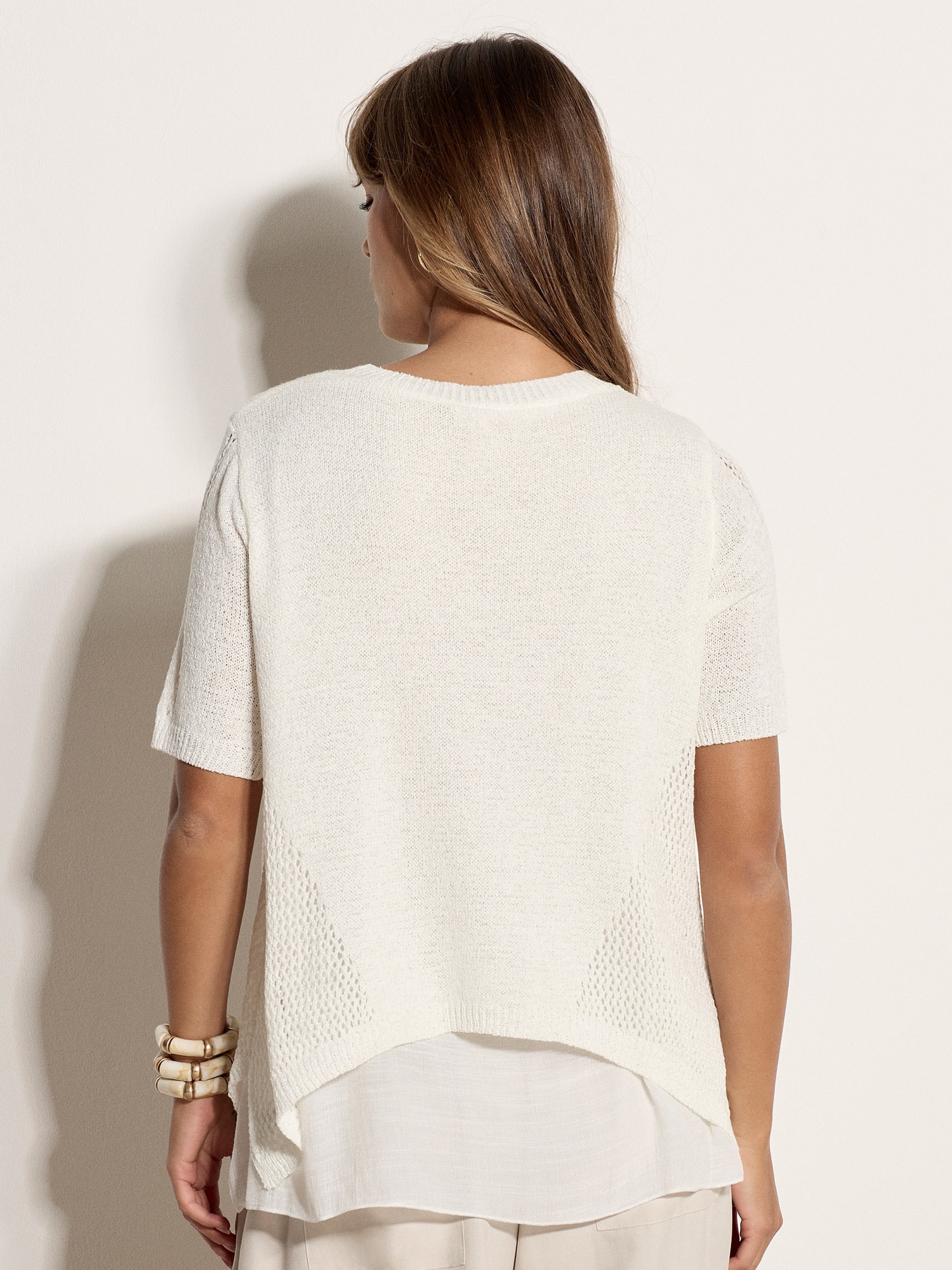 Apricot Stricktop »Tunika« Häkelverzierung