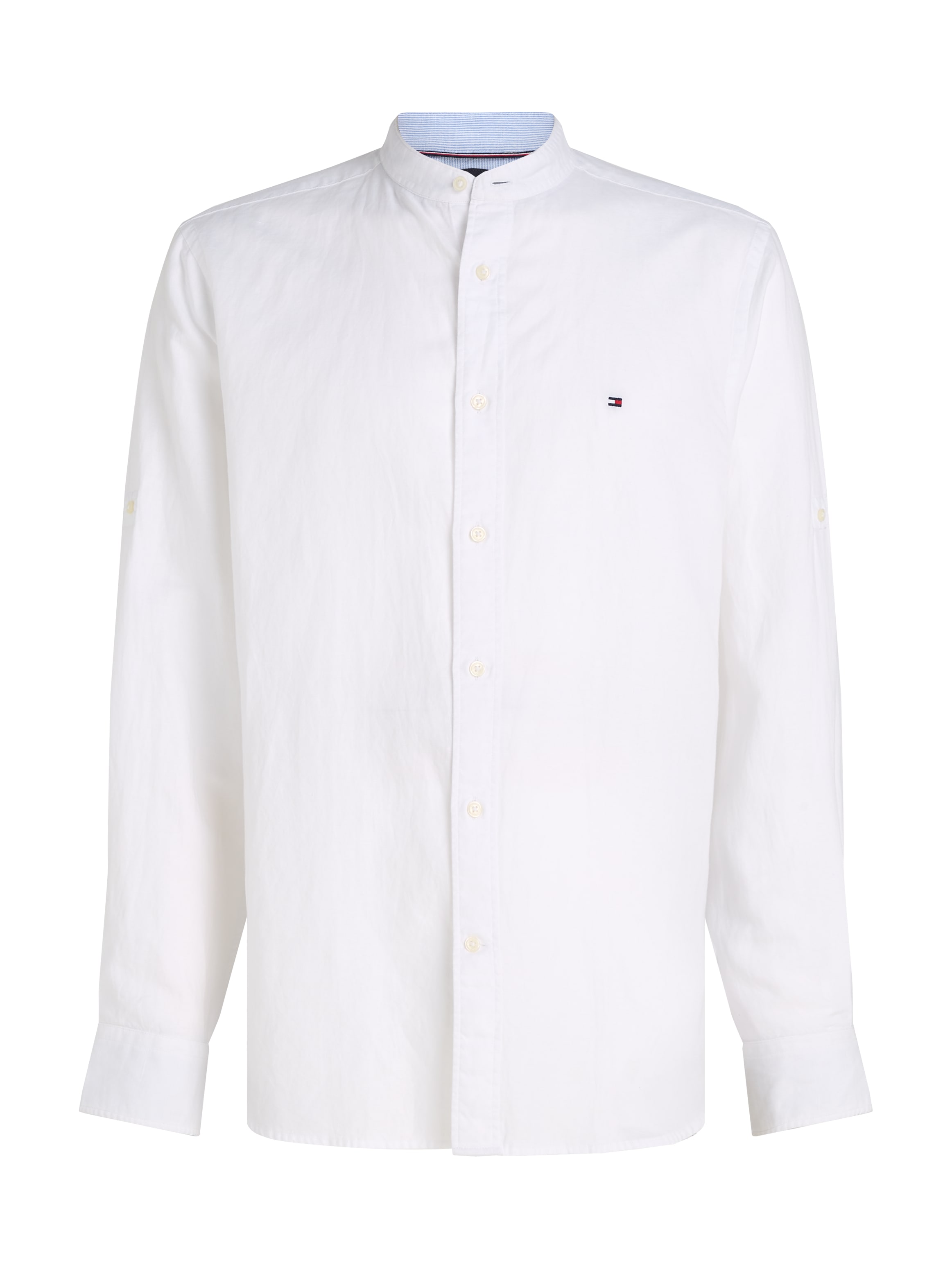Tommy Hilfiger Langarmhemd »LINEN BLEND MAO COLLAR SHIRT«