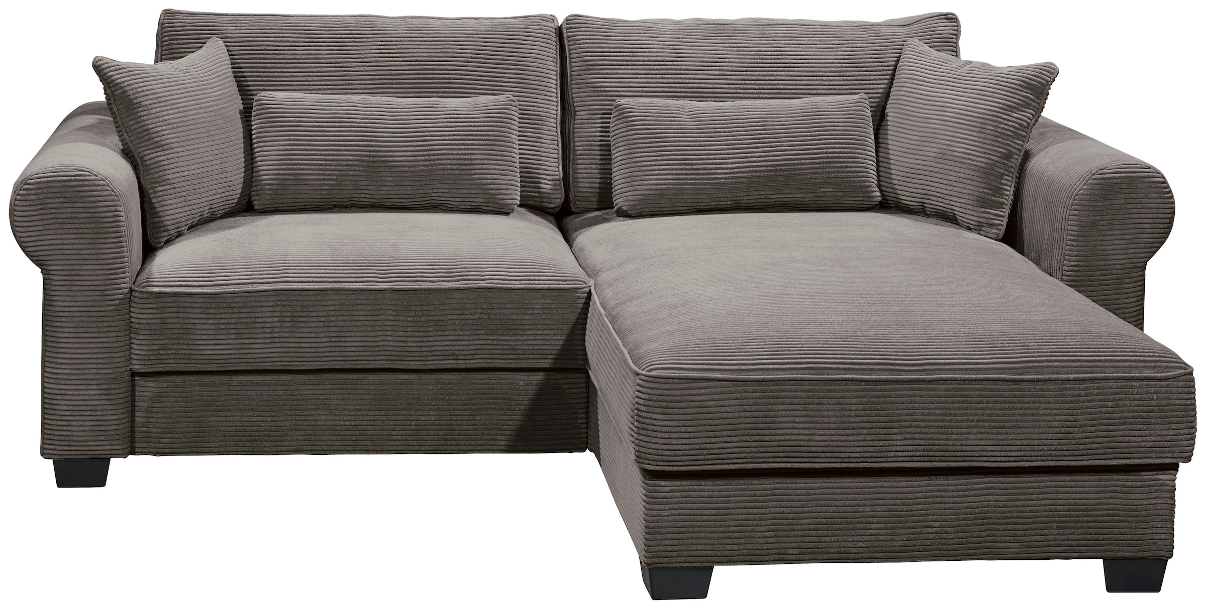 ED EXCITING DESIGN Ecksofa »Angelina L-Form«, mit Bettfunktion, Bettkasten & 4 Zierkissen
