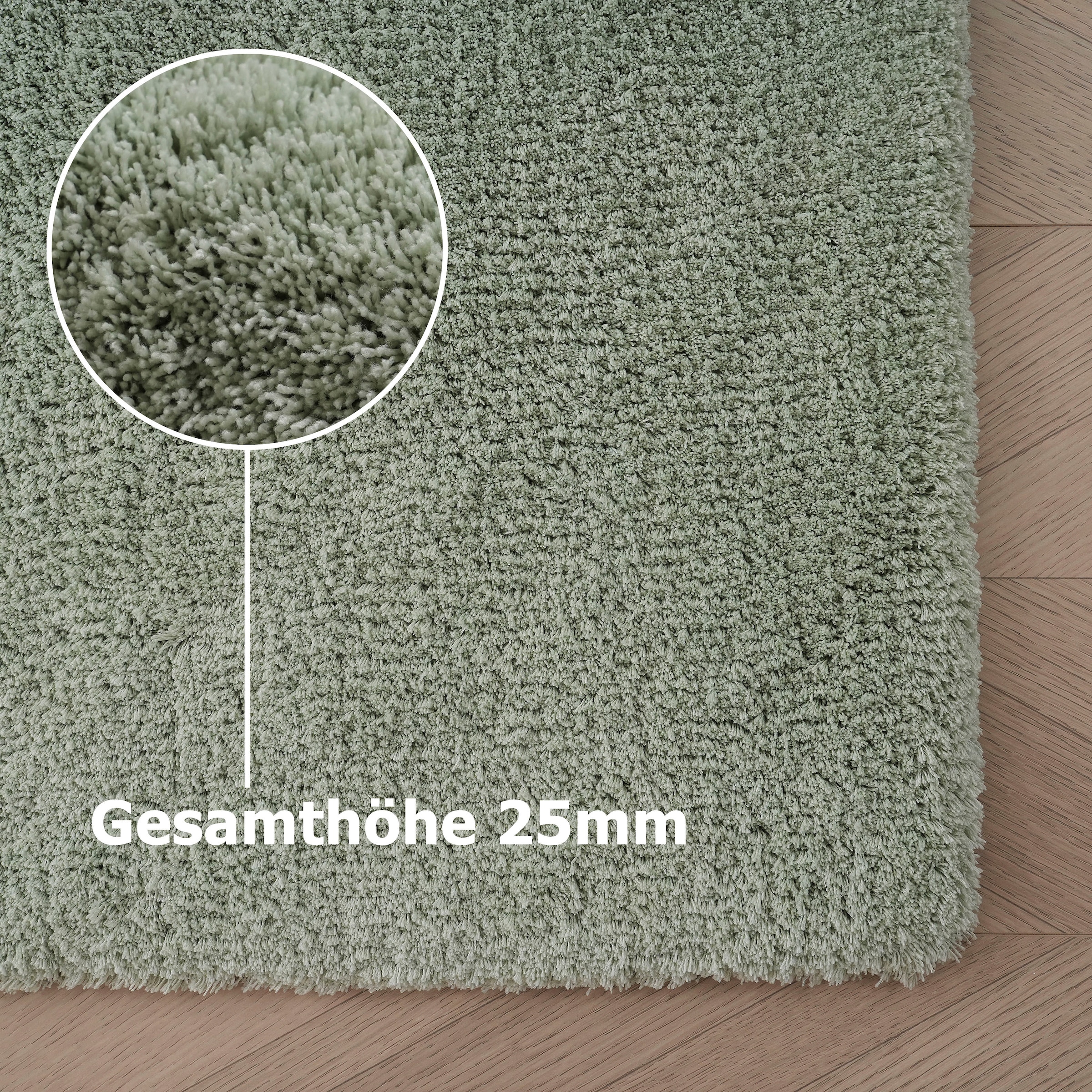 my home Hochflor-Teppich »Microfaser Teppich Magong, besonders weich, sehr feiner Flor«, rechteckig, 25 mm Höhe, uni, Wohnzimmer, Schlafzimmer, Kinderzimmer, auch rund und als Läufer