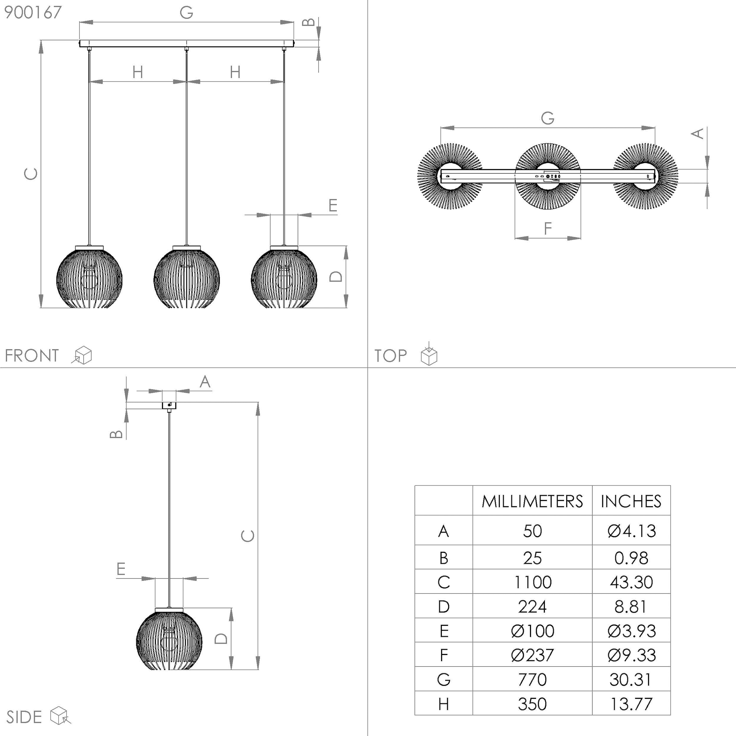 EGLO Hängeleuchte »VENEZUELA Pendellampe, Esszimmerlampe, Metall, schwarz, gold, E27«, Leuchtmittel E27 | Leuchtmittel wechselbar-ohne Leuchtmittel, Esstischlampe, Pendelleuchte, Drahtschirm, 1flammig, 110x93,5x23,5xcm