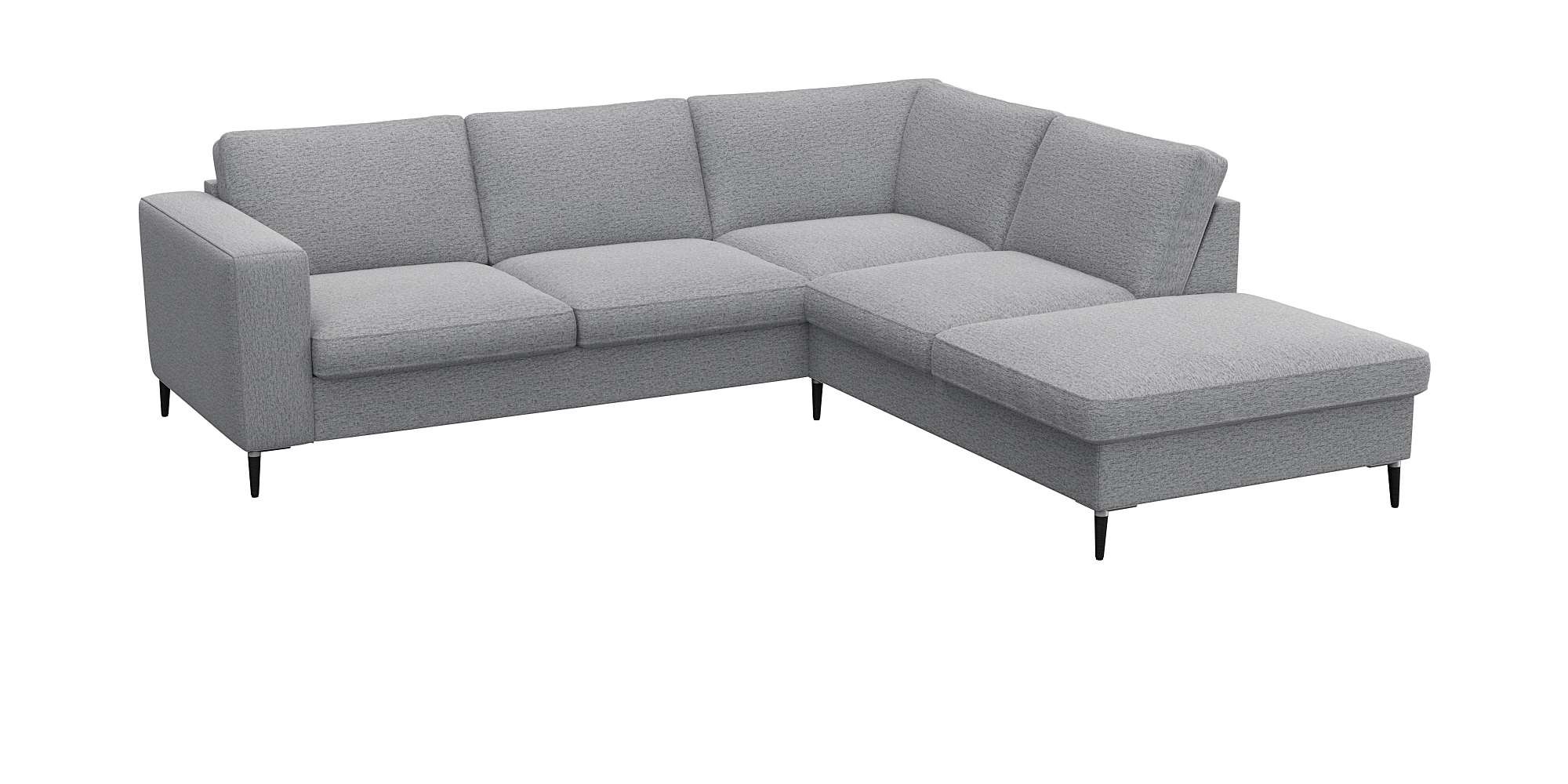 FLEXLUX Ecksofa »Fiore, bequem und komfortabel, zeitlos, L-Form«, breite Armlehnen, Füße Alu/schwarz, B/T 241/225 cm, Kaltschaum im Sitz