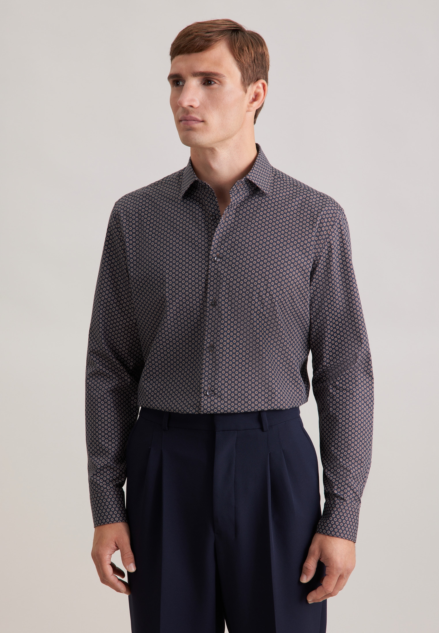 seidensticker Businesshemd »Schwarze Rose« Slim 1/1 Kentkragen Druck