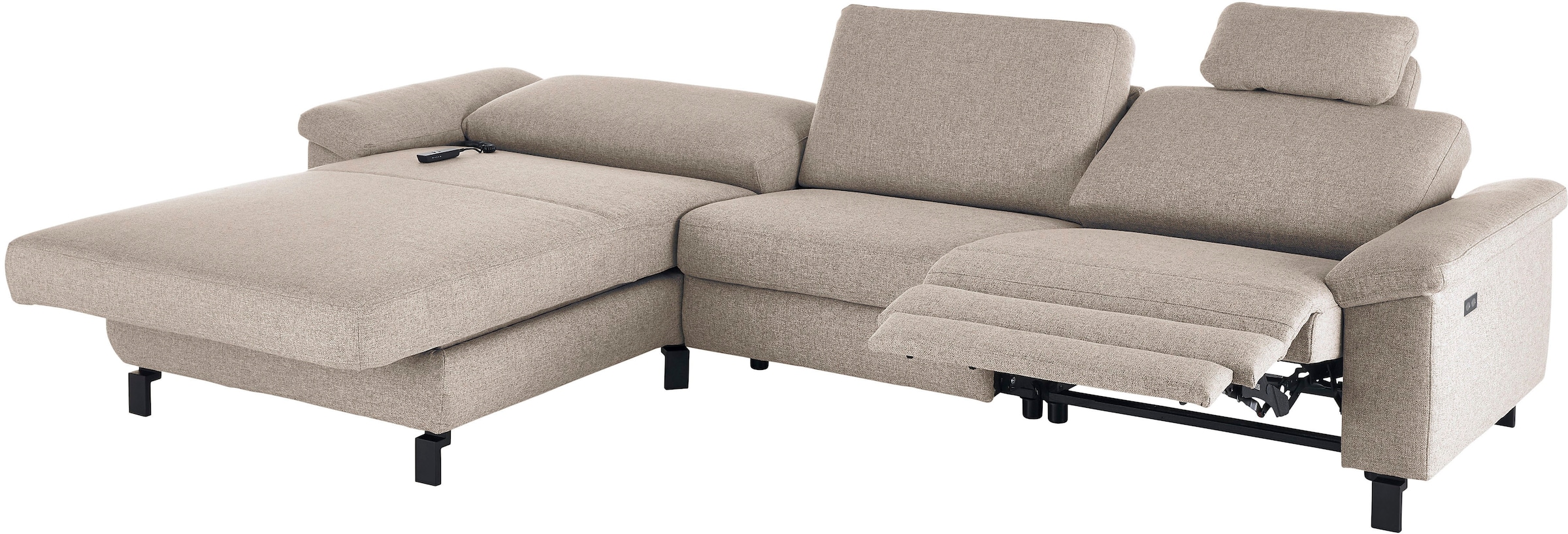 3C Candy Ecksofa »Mainau L-Form«, Relaxfunktion im 1,5-Sitzer, motorische Schlaffunktion in Longchair