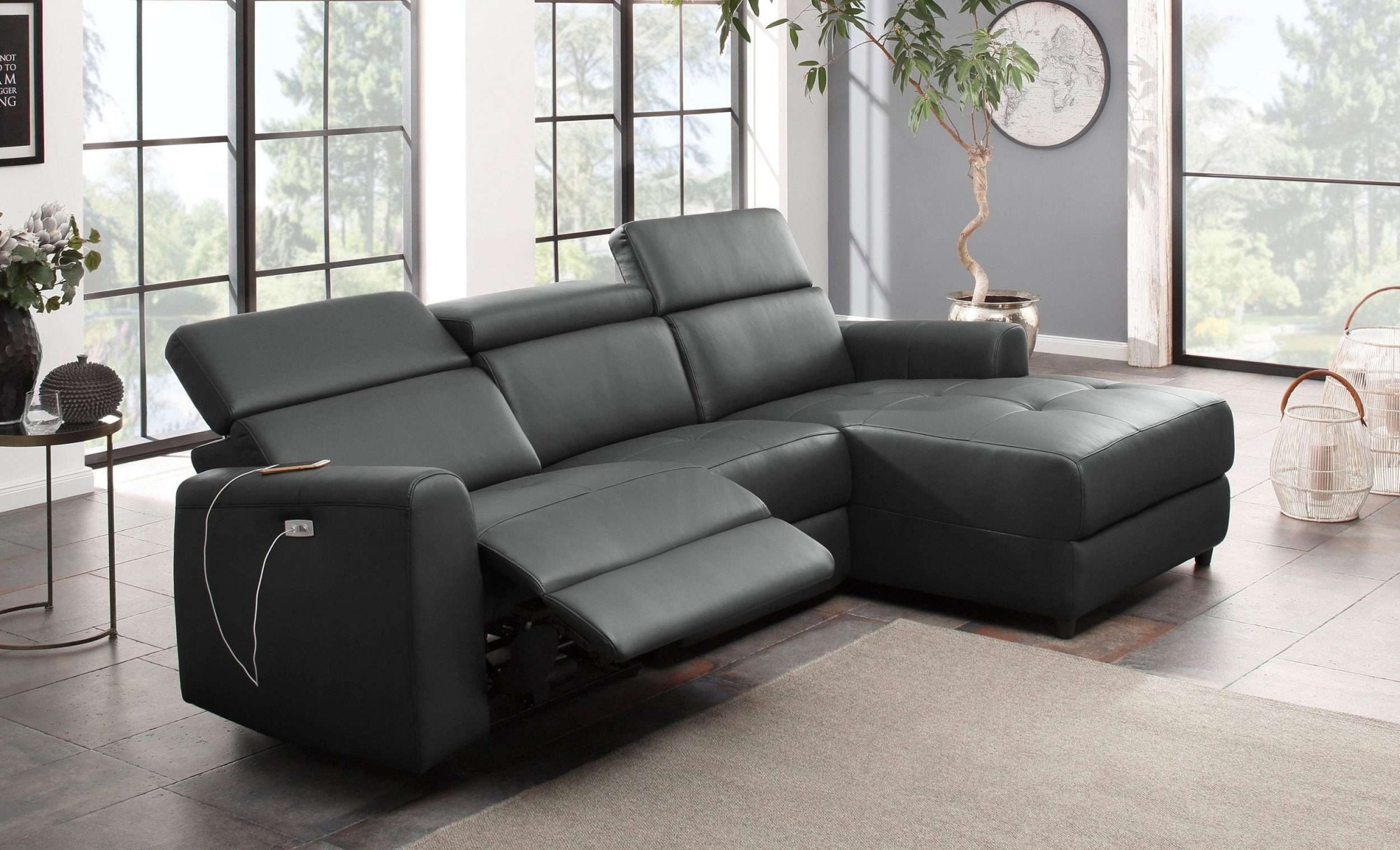 Home affaire Ecksofa »Sentrano, L-Form,«, 275 cm, man. o. elektr. Relaxfunktion und USB/Kopfverstellung