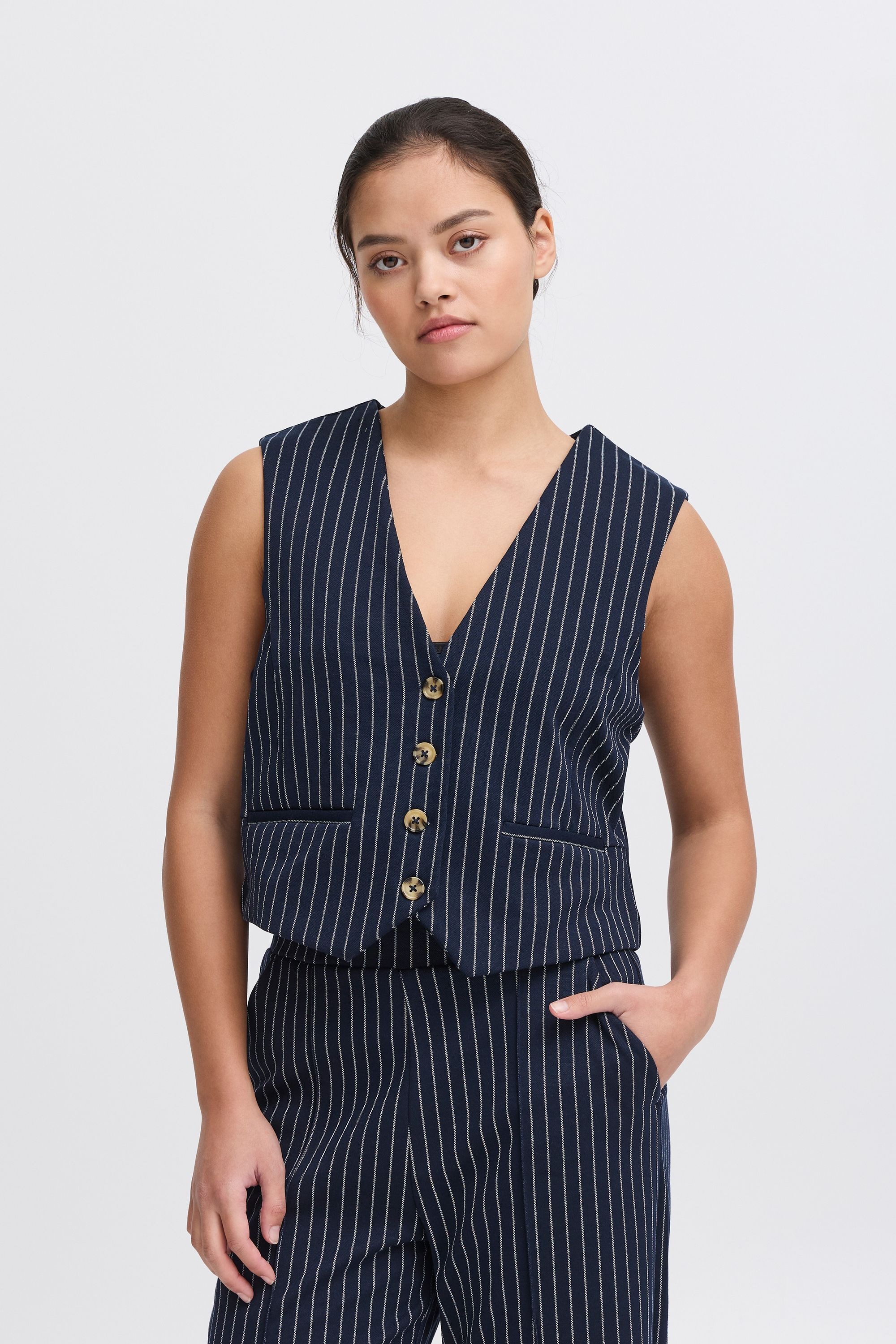 Ichi Kurzweste »Kurzweste IXKATE PINSTRIPED WA«, (1 tlg.)