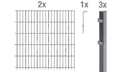 Doppelstabmattenzaun »Grundset«, Höhe: 80 - 160 cm, Gesamtlänge: 4 - 30 m, zum...