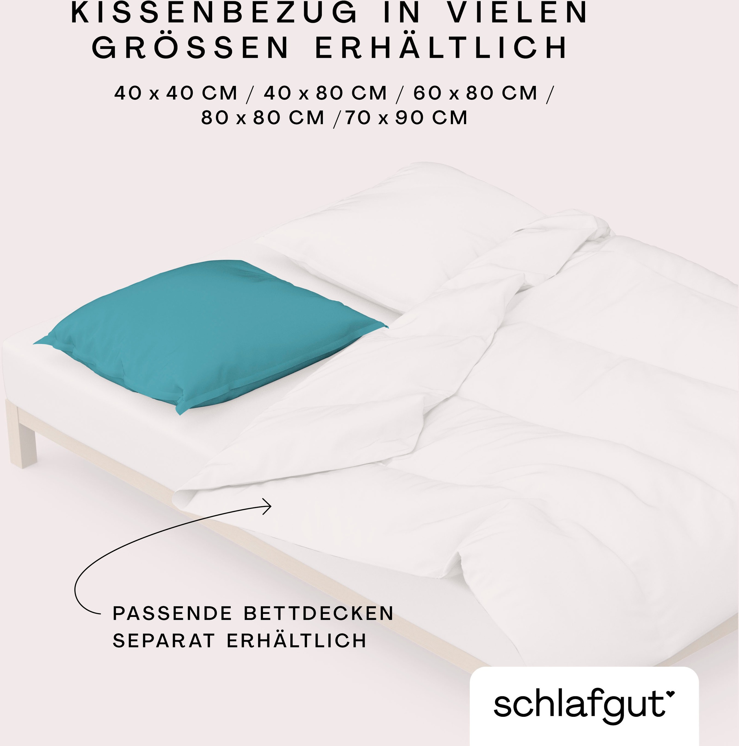 Schlafgut Kissenbezug »Knitted Jersey aus Bio-Baumwolle mit Elasthan, bügelfrei,«, (1 St.), besonders fein gestrickt, Kissenhülle mit farbigem Reißverschluss