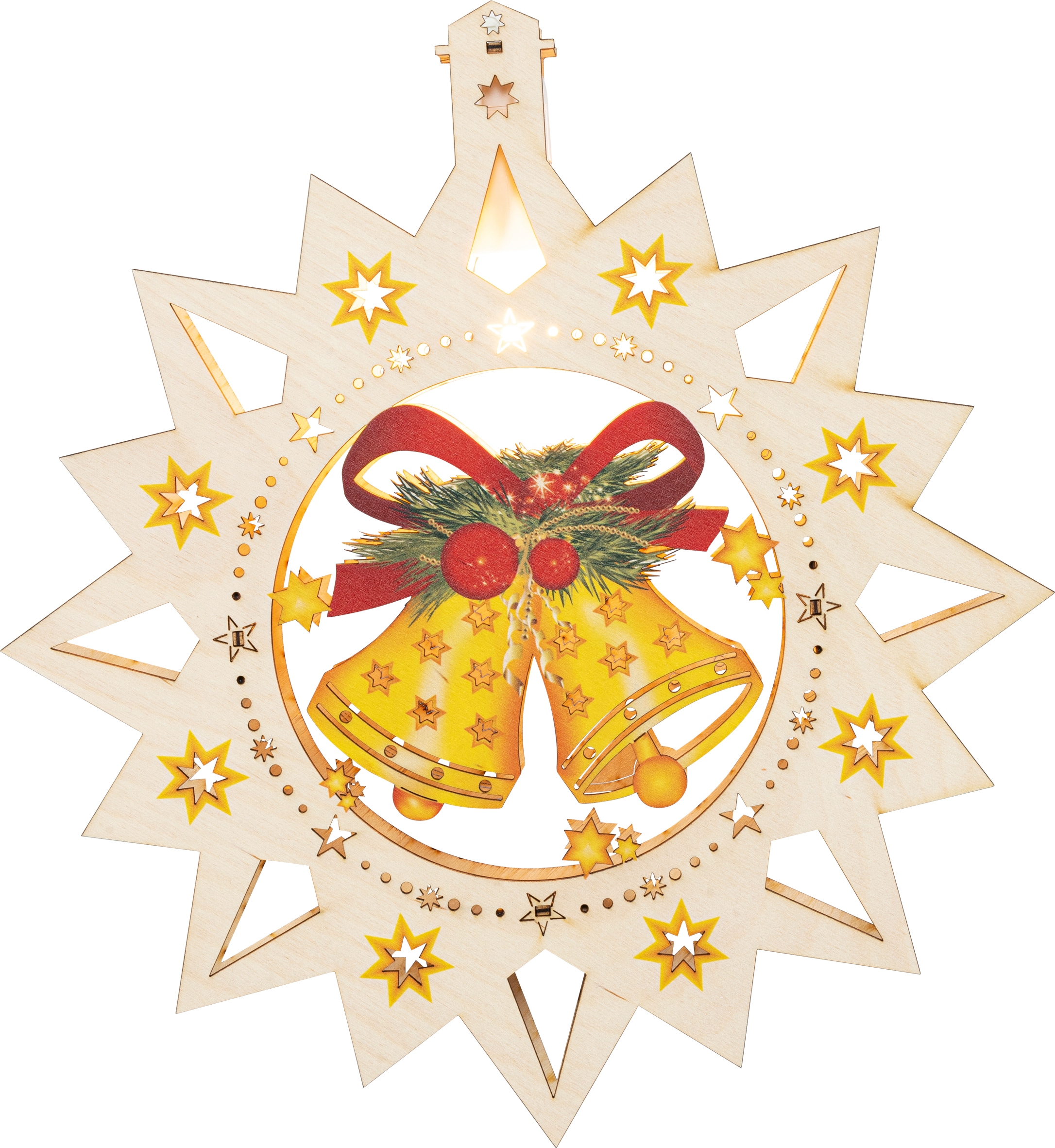 Saico Original LED Fensterbild »Glocke, inkl. LED-Leuchtmittel, warmweiß« E14 BxHxT: 30x32,5x4,5 cm, Größe Höhe: 32,5 cm