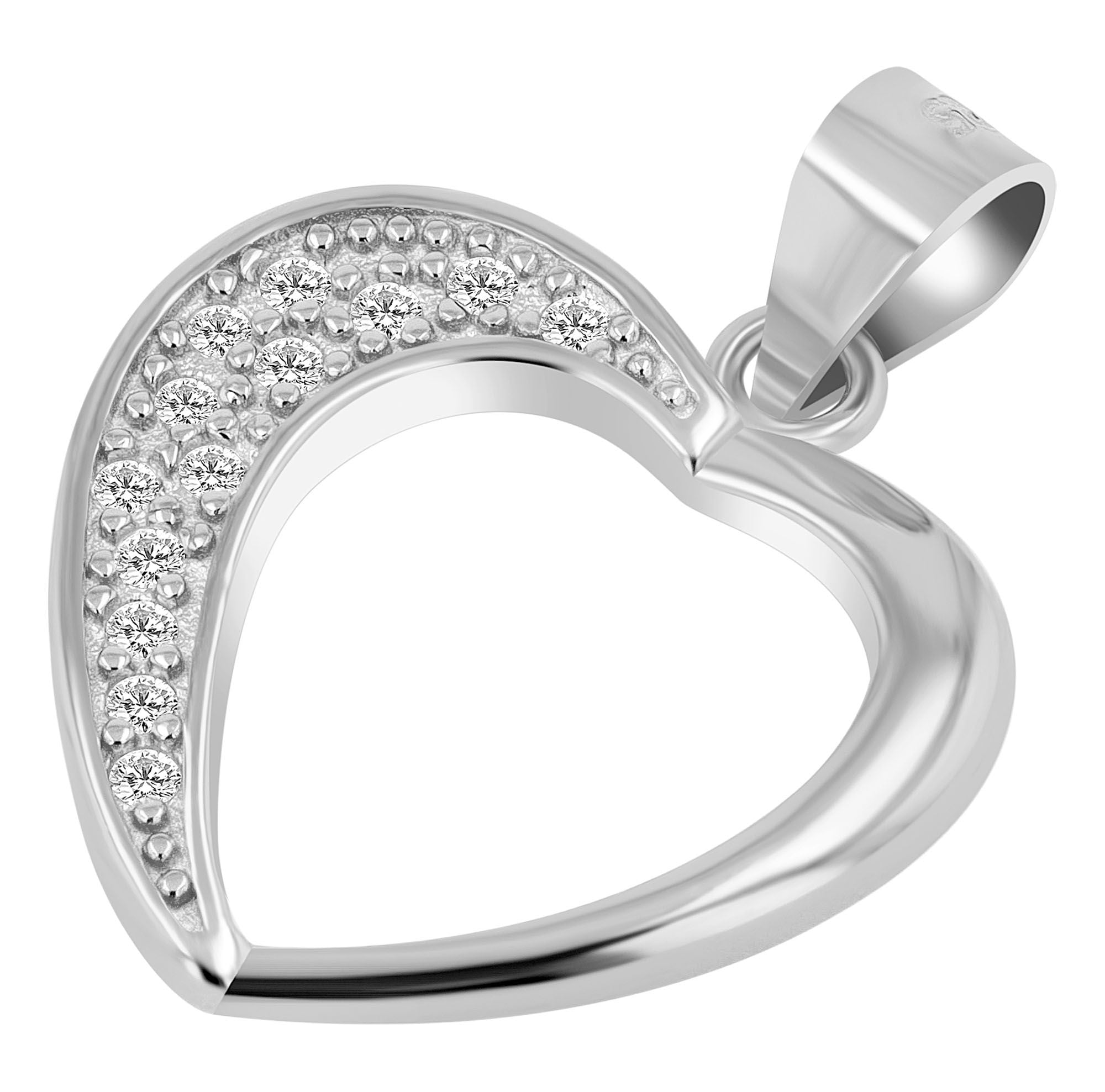 Adelia´s Kettenanhänger »Damen Anhänger ¿ Herzanhänger aus 925 Silber mit Zirkonia«
