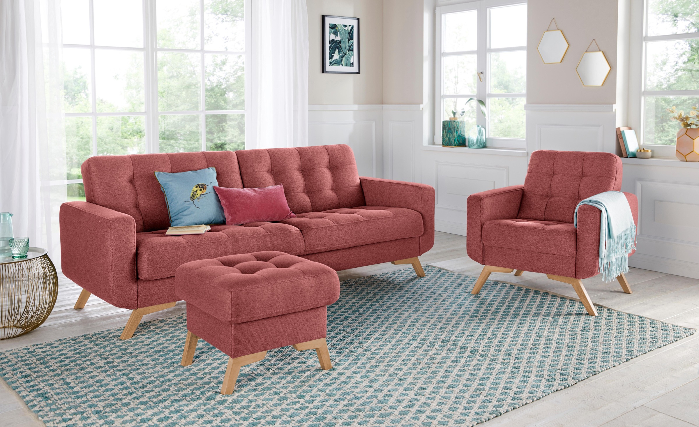 exxpo - sofa fashion Sessel »Fiord, Loungesessel«, aktuelles Design, tolle Detailverarbeitung im Sitz und Rücken