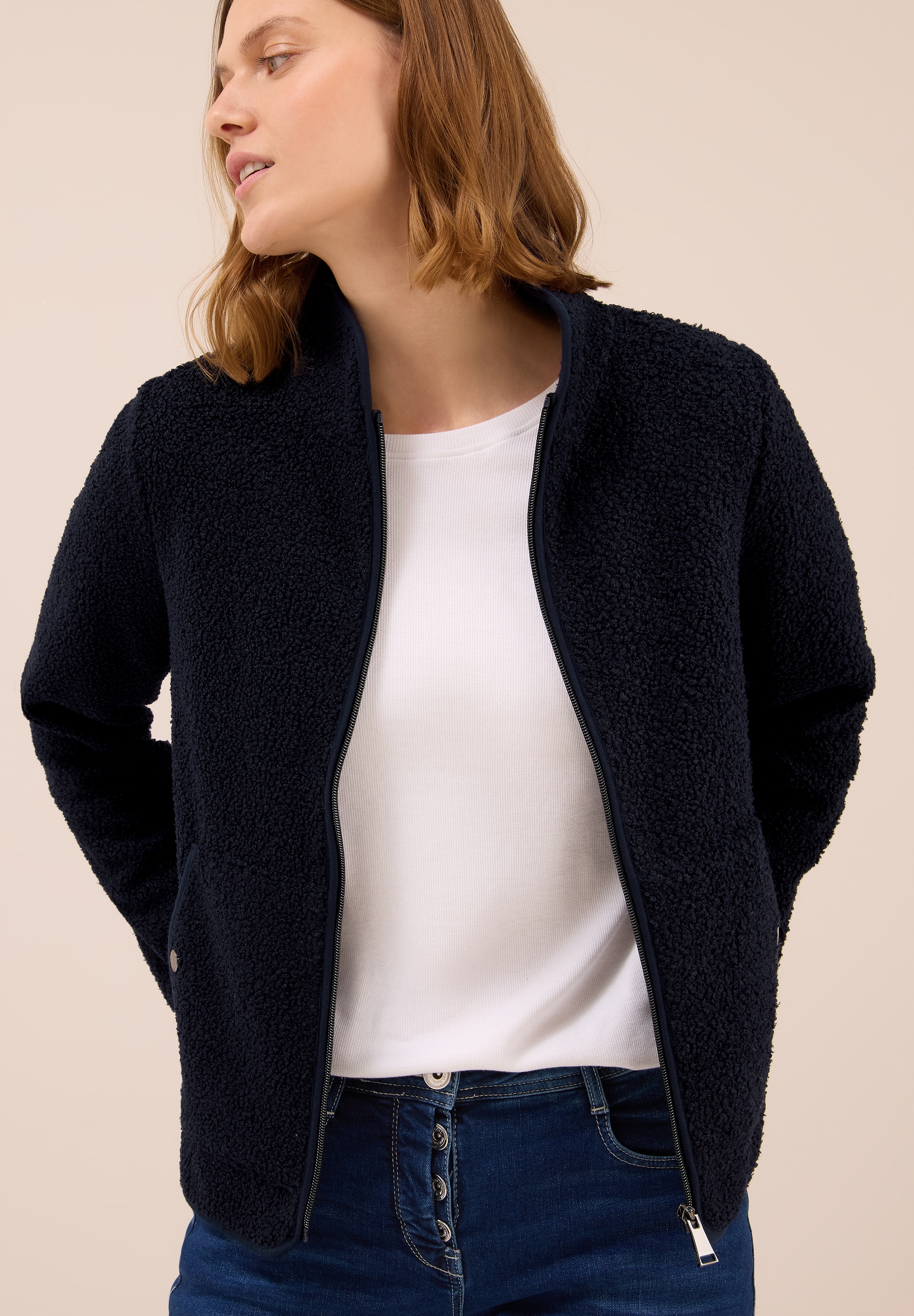 Cecil Sweatjacke, mit Stehkragen