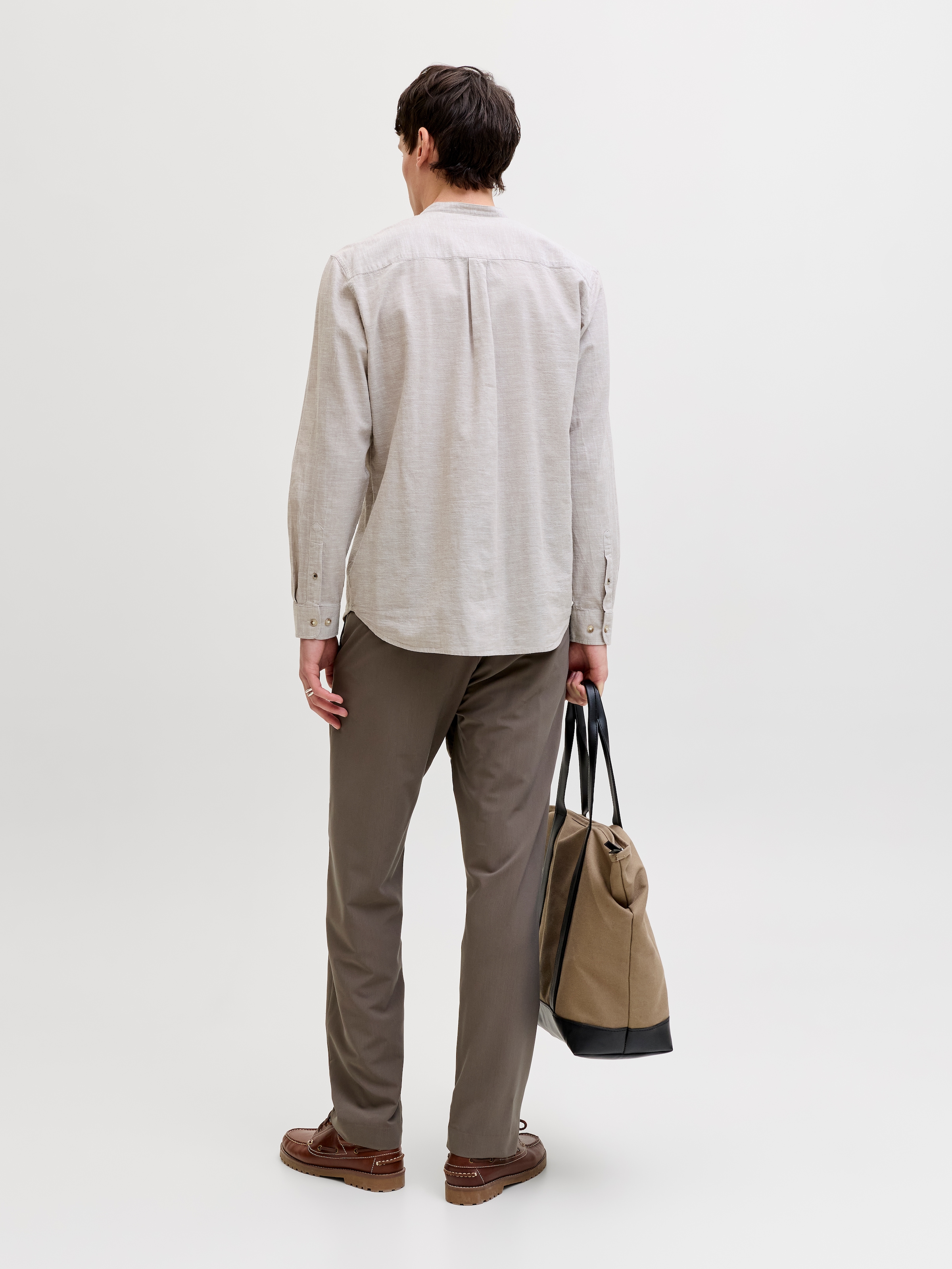 Jack & Jones Langarmhemd »JJESUMMER LINEN BLEND BAND SHIRT L/S SN« Baumwollmischung, regular fit