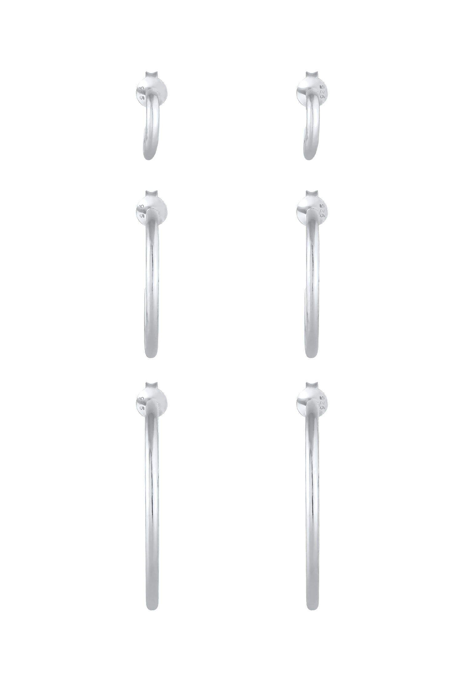 Elli Ohrstecker-Set »Ohrringe Creolen Stecker Set Basic (6 tlg.) 925 Silber«
