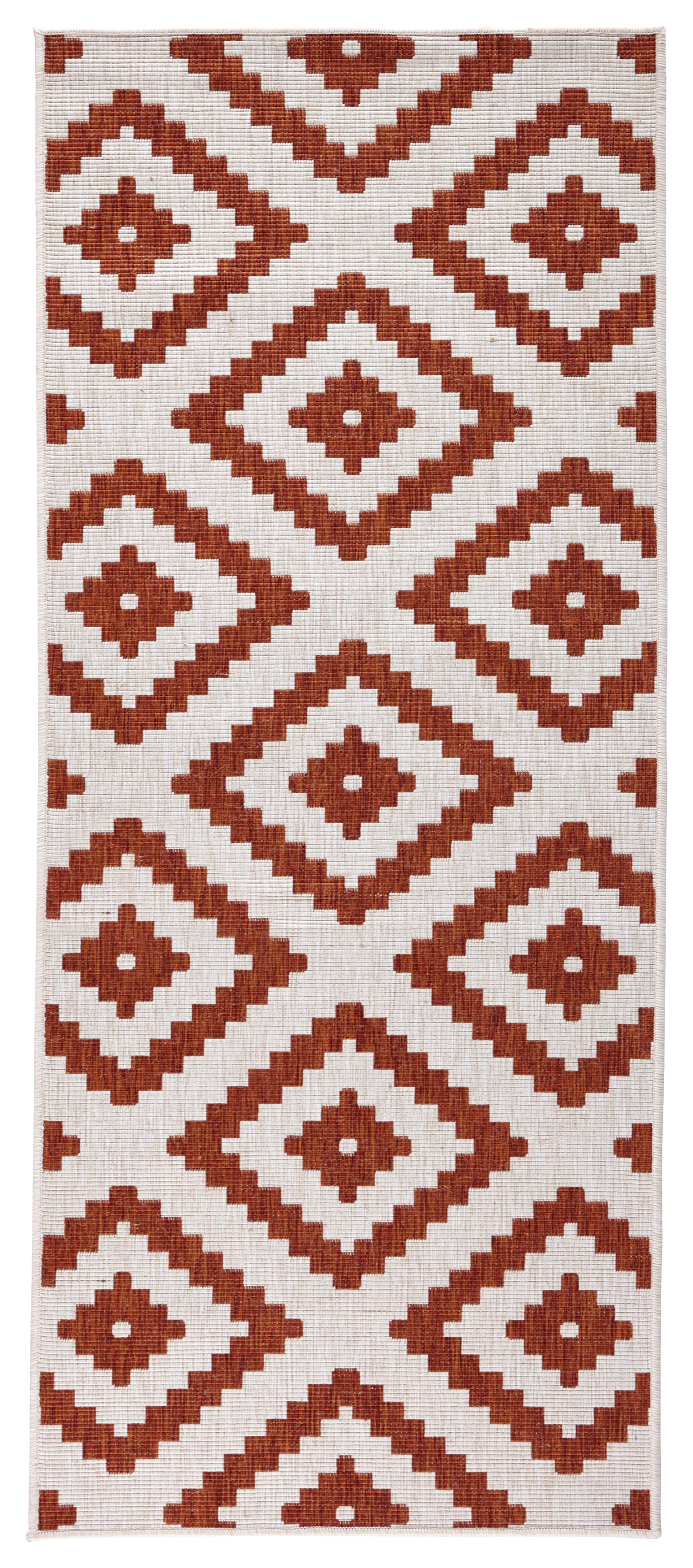 NORTHRUGS Teppich »Malta Wendeteppich«, rechteckig, 5 mm Höhe, In-& Outdoor, Wetterfest, Balkon, Terrasse, Raute, Läufer, Wohnzimmer