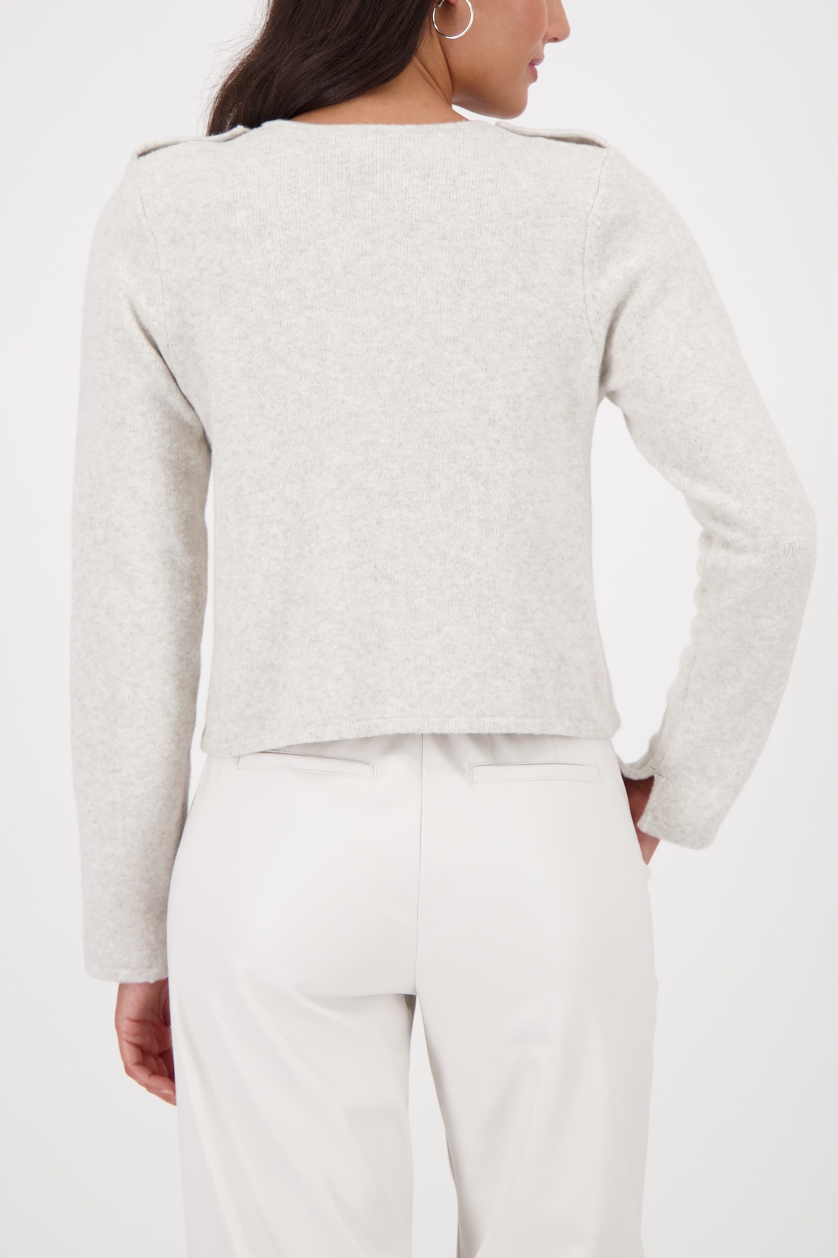 Monari Strickjacke »Jacke Strickjacke Tasche« Regular fit, mit Rundhalsausschnitt