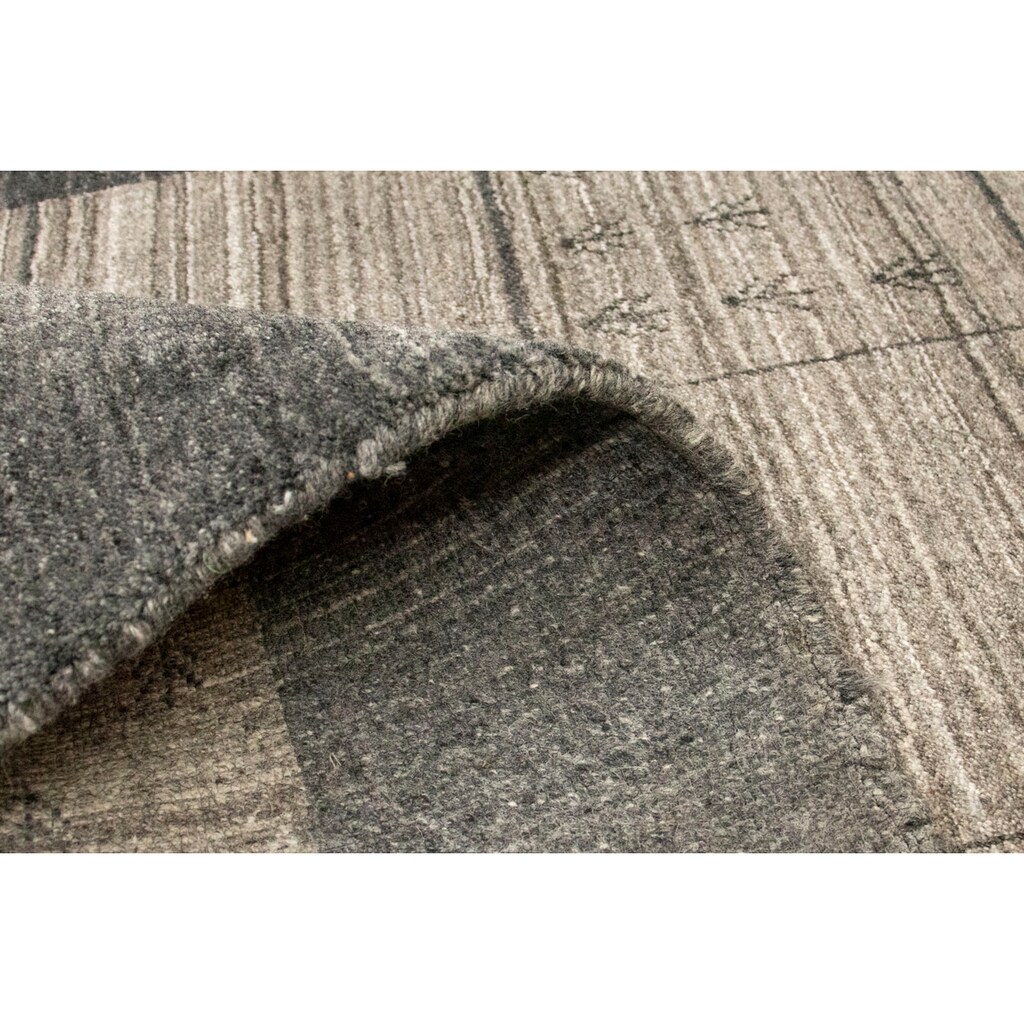 morgenland Wollteppich »Vintage Teppich handgeknüpft grau«, rechteckig