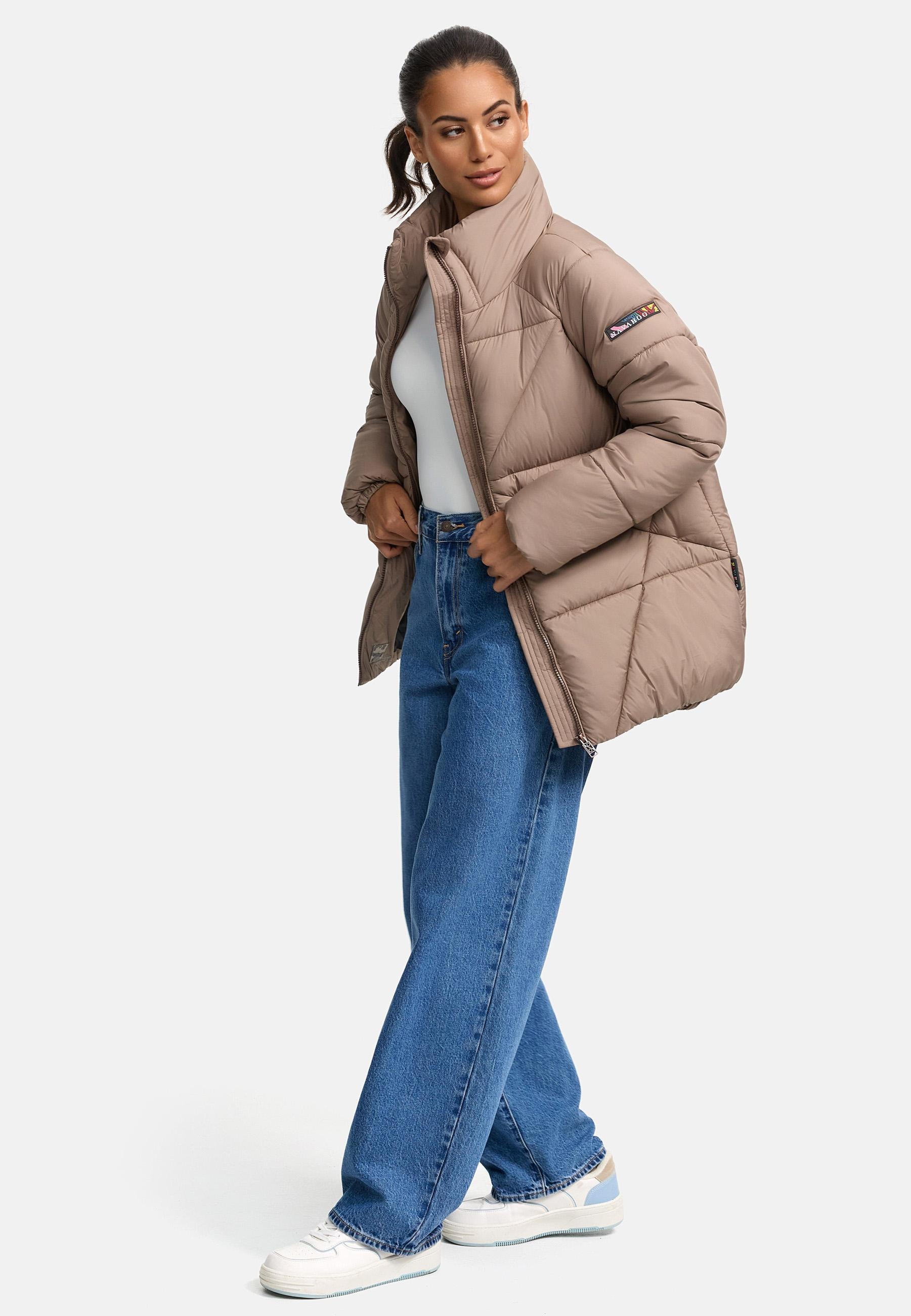Navahoo Steppjacke »Steppjacke Schokolinaa 14«, ohne Kapuze, Winterjacke mit modischer Steppung & hohem Kragen