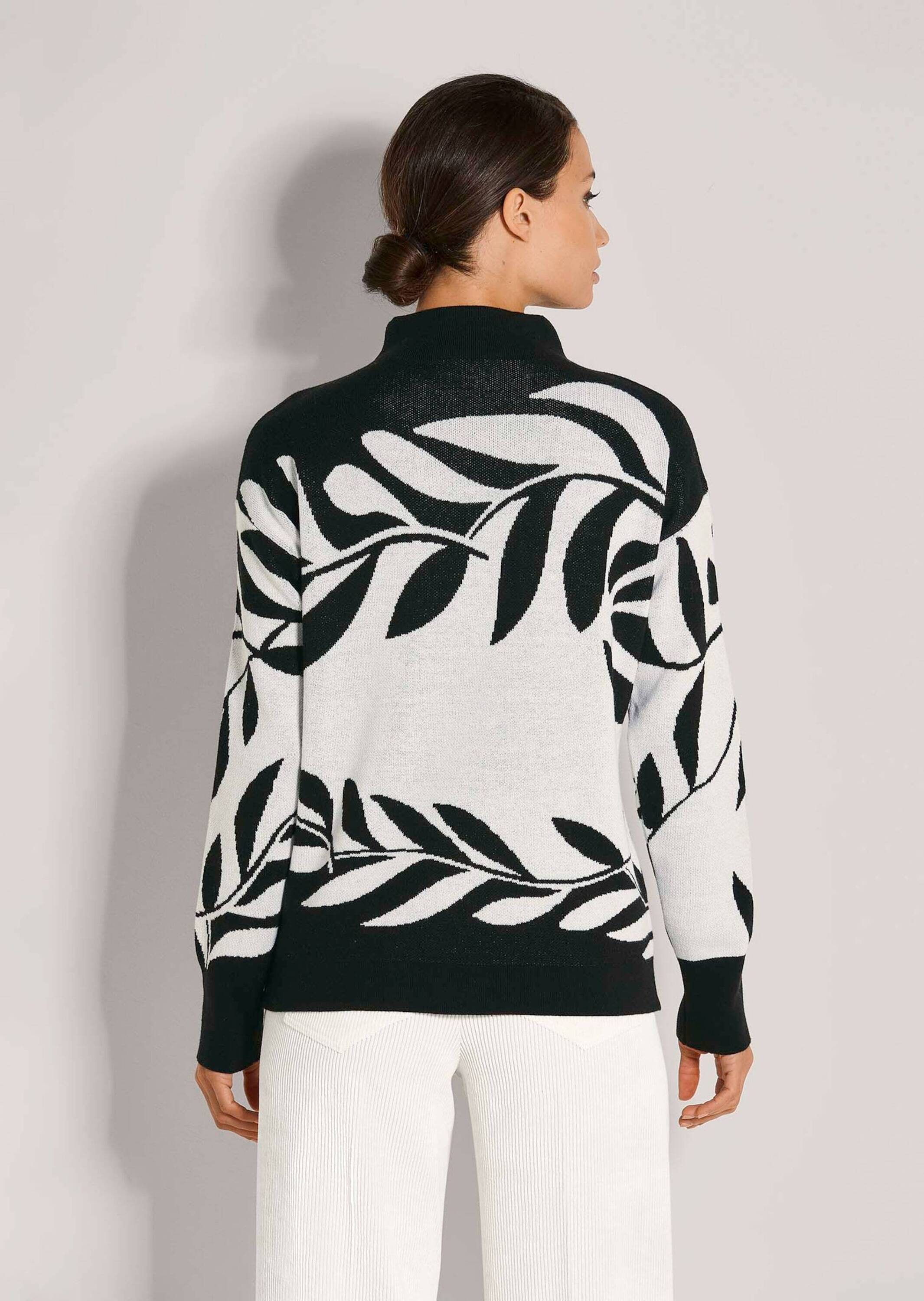 MADELEINE Longpullover »Jacquard-Pullover Moderner Winterpullover mit floralem Strickmuster« Jacquard