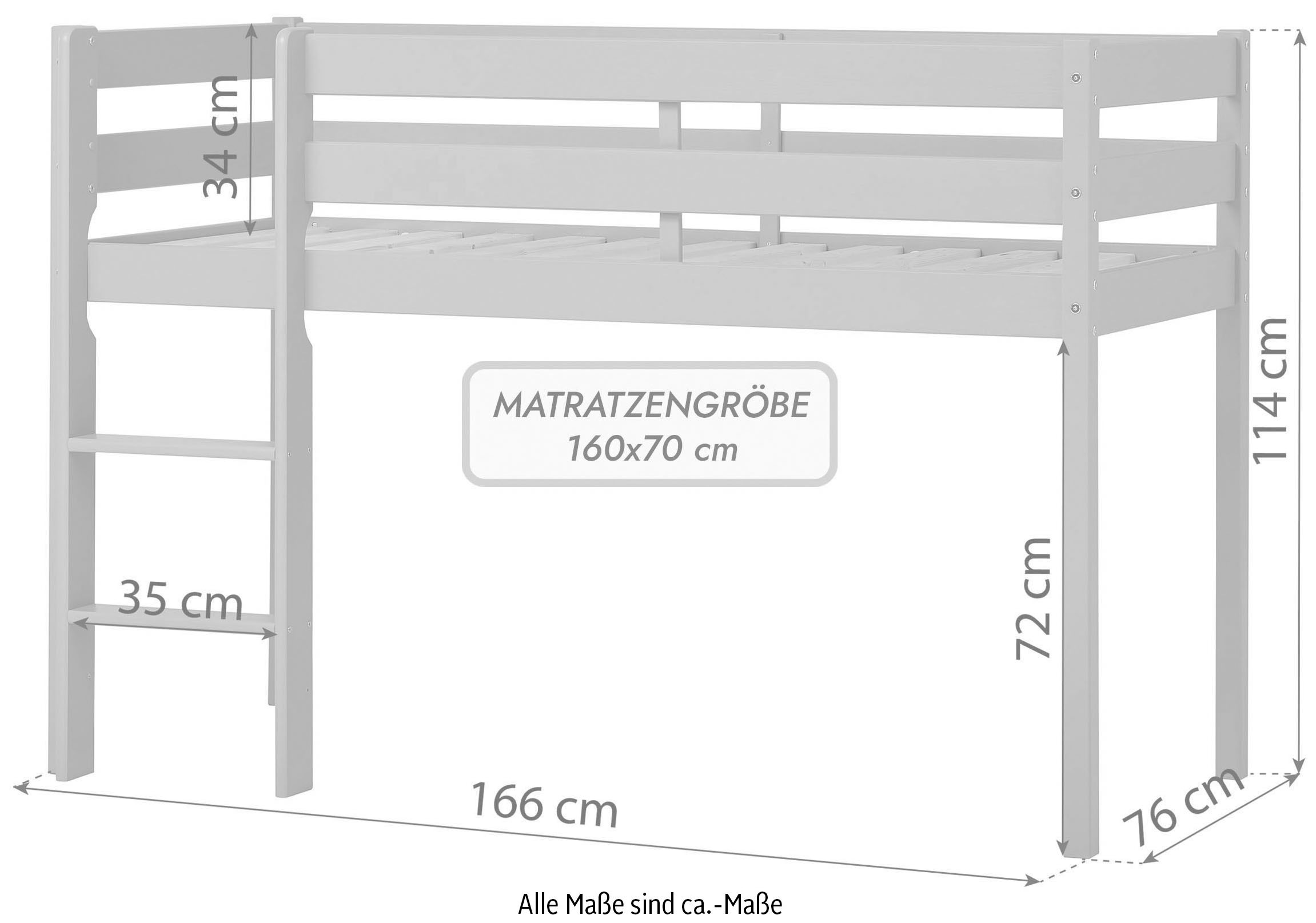 Hoppekids Spielbett »ECO COMFORT, Hochbett, in 2 Einzelbetten teilbar« Höhe 72cm, Farbe & Größe & Matratze