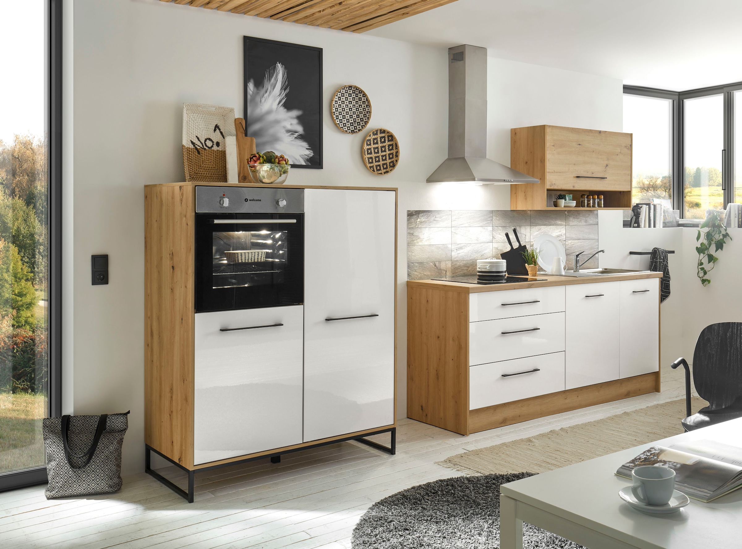 BASIC by Balculina Küche »Seattle«, 330 cm breit, wahlweise mit oder ohne E-Geräte