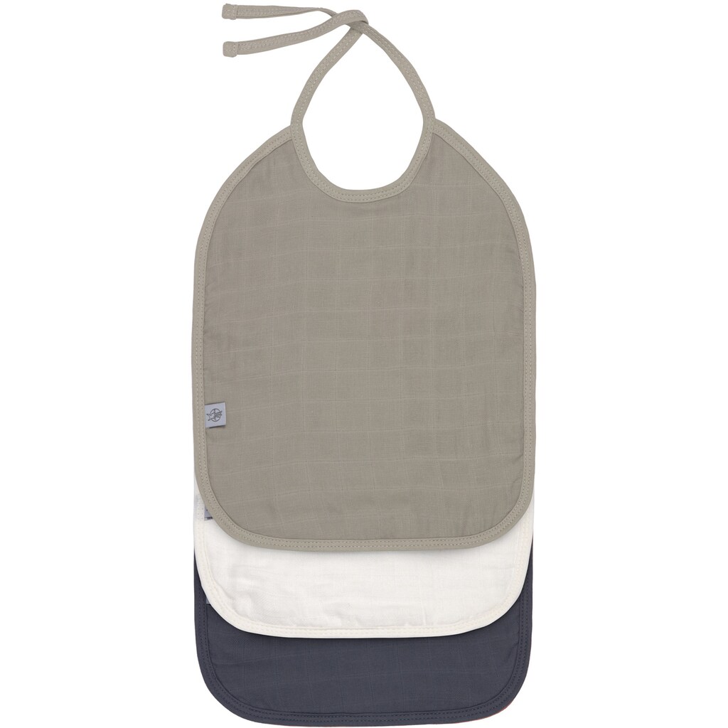 LÄSSIG Lätzchen »Muslin/Terry Medium Bib, Olive«, (Set, 3 St.)