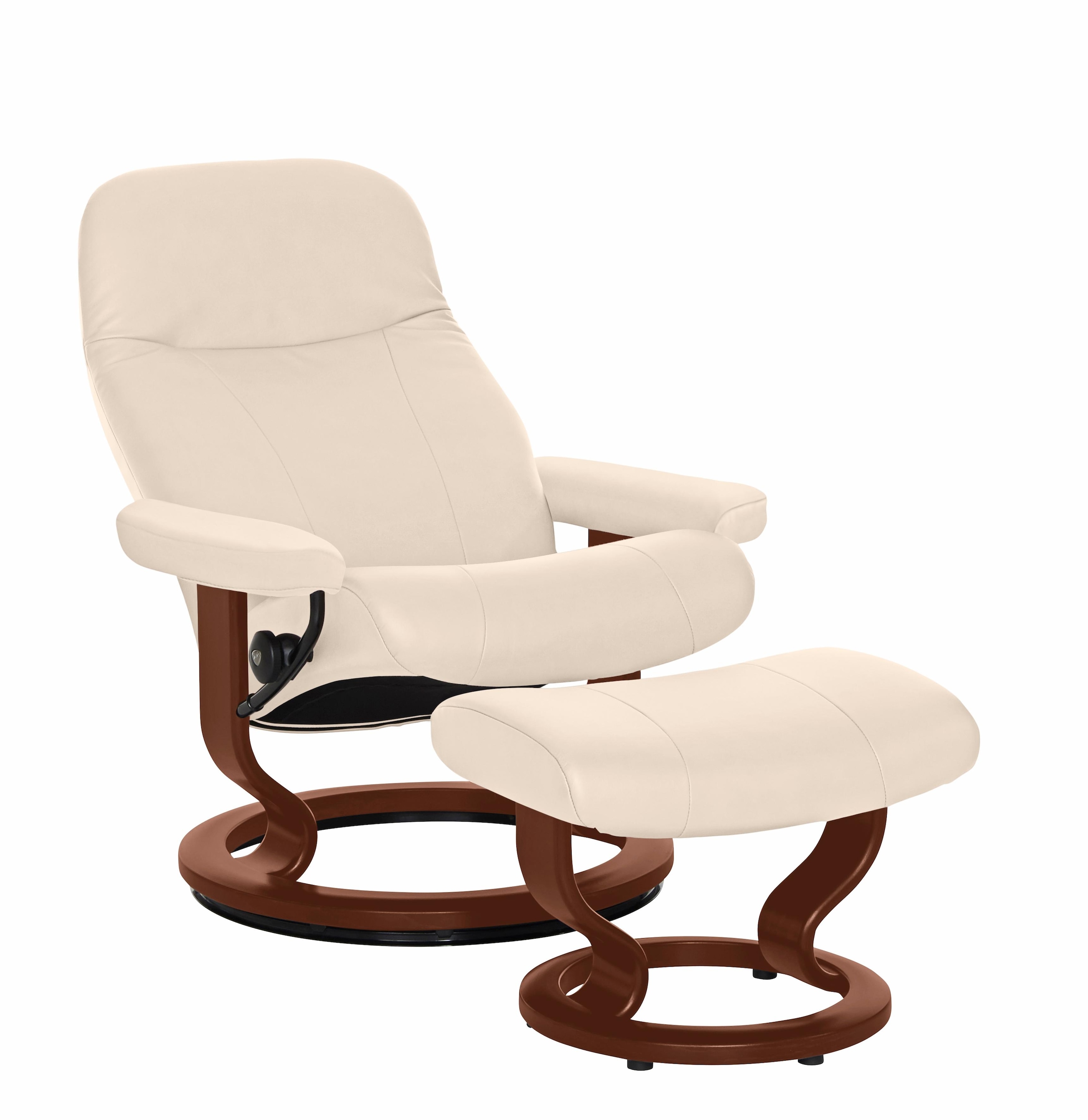 Stressless® Relaxsessel »Garda«, (Set, Relaxsessel mit Hocker), mit Hocker, mit Classic Base, Größe M, Gestell Braun