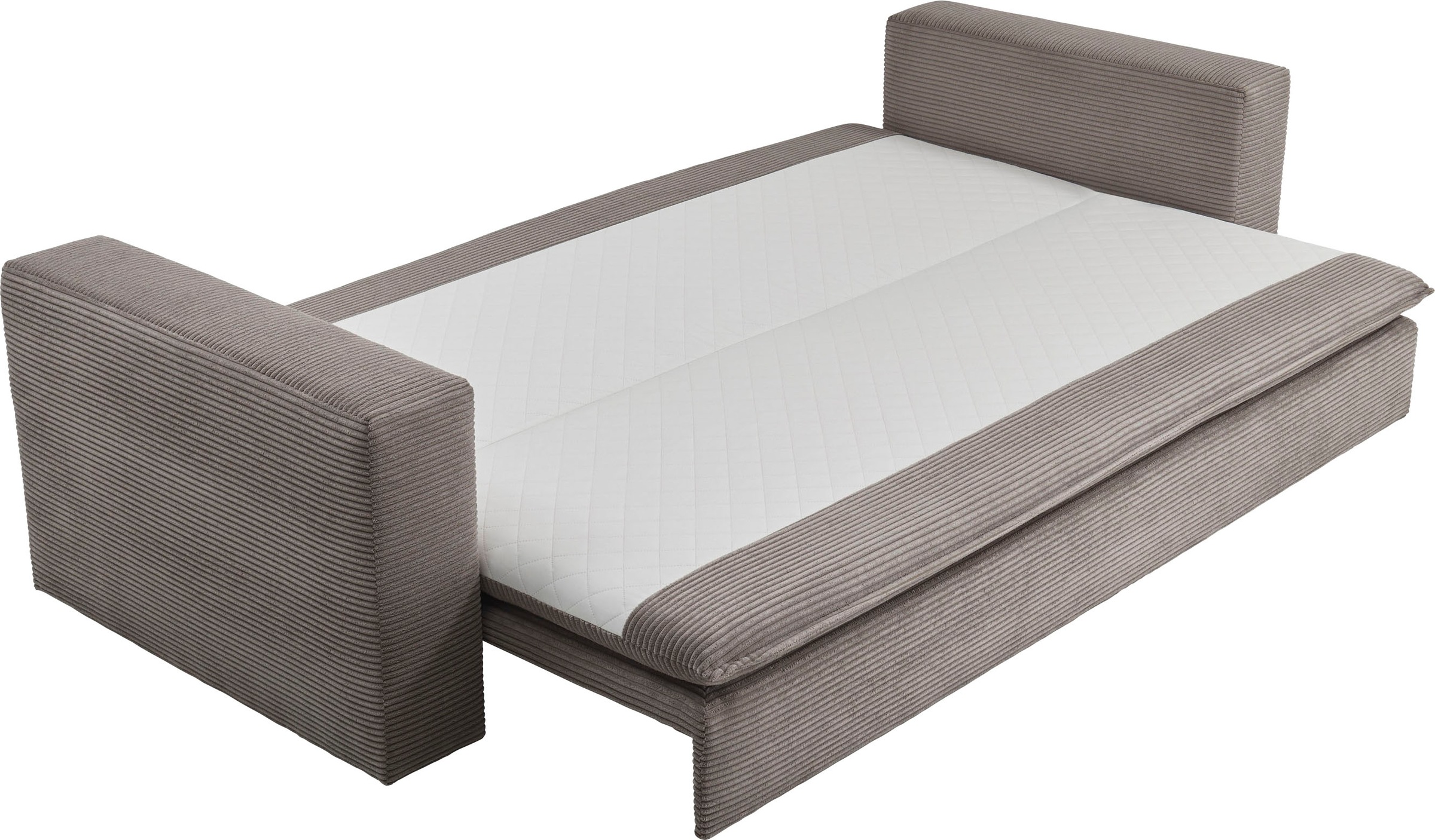 Places of Style 3-Sitzer »PIAGGE«, Cord-Bezug - mit Bettfunktion und Bettkasten, mit praktischem Topper