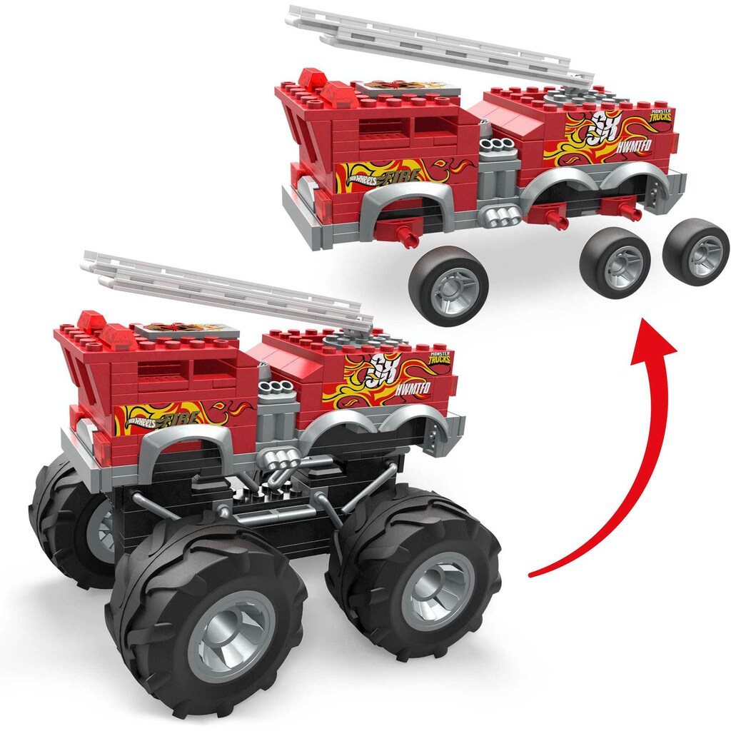 MEGA Spielzeug-Auto »Hot Wheels Feuerwehr-Auto Monster Truck«, (284 tlg.)