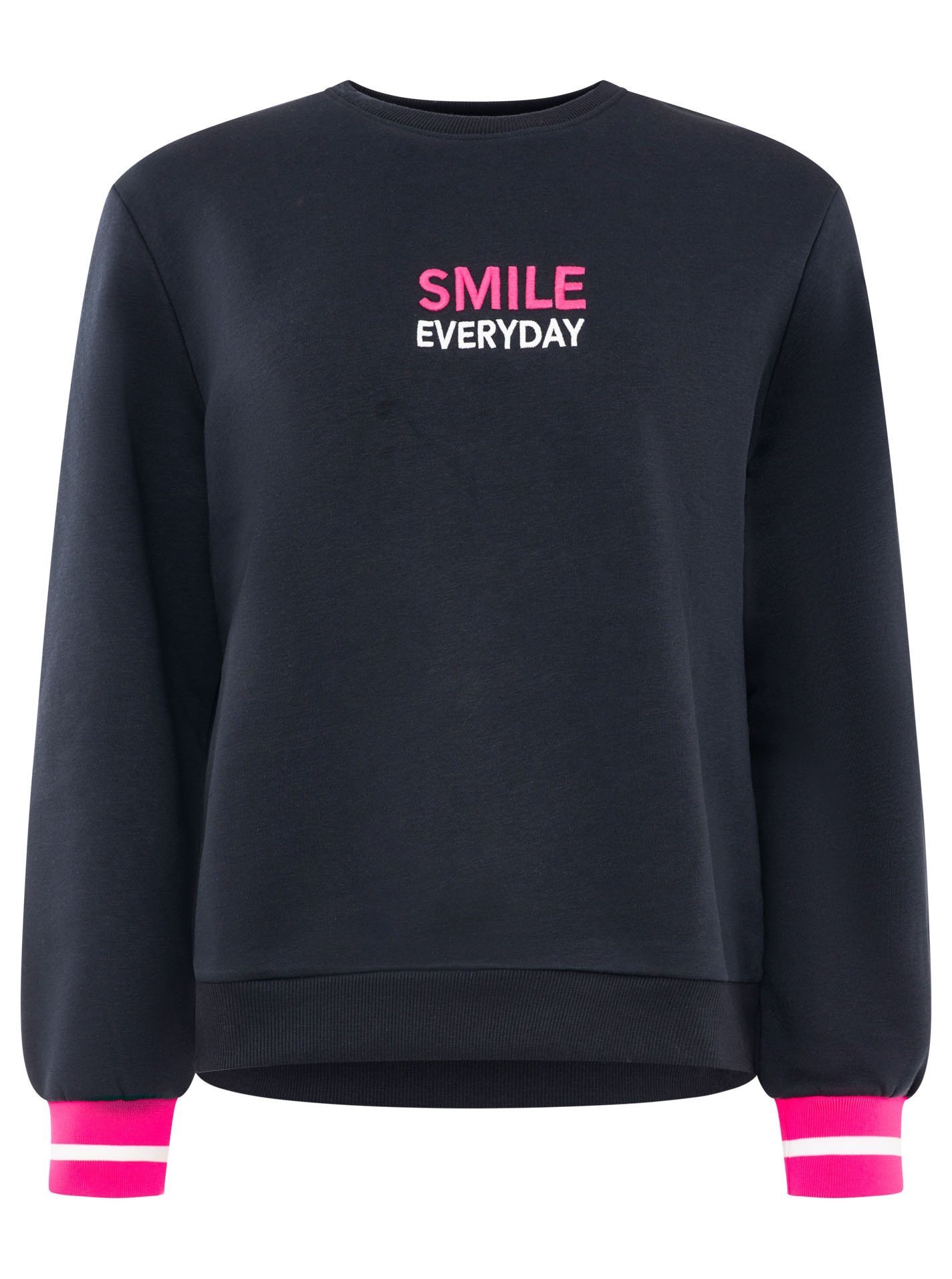 Zwillingsherz Sweatshirt »"SMILE"«, Mini Me Style, gestreifte Bündchen, Smile Print vorne und am Rücken
