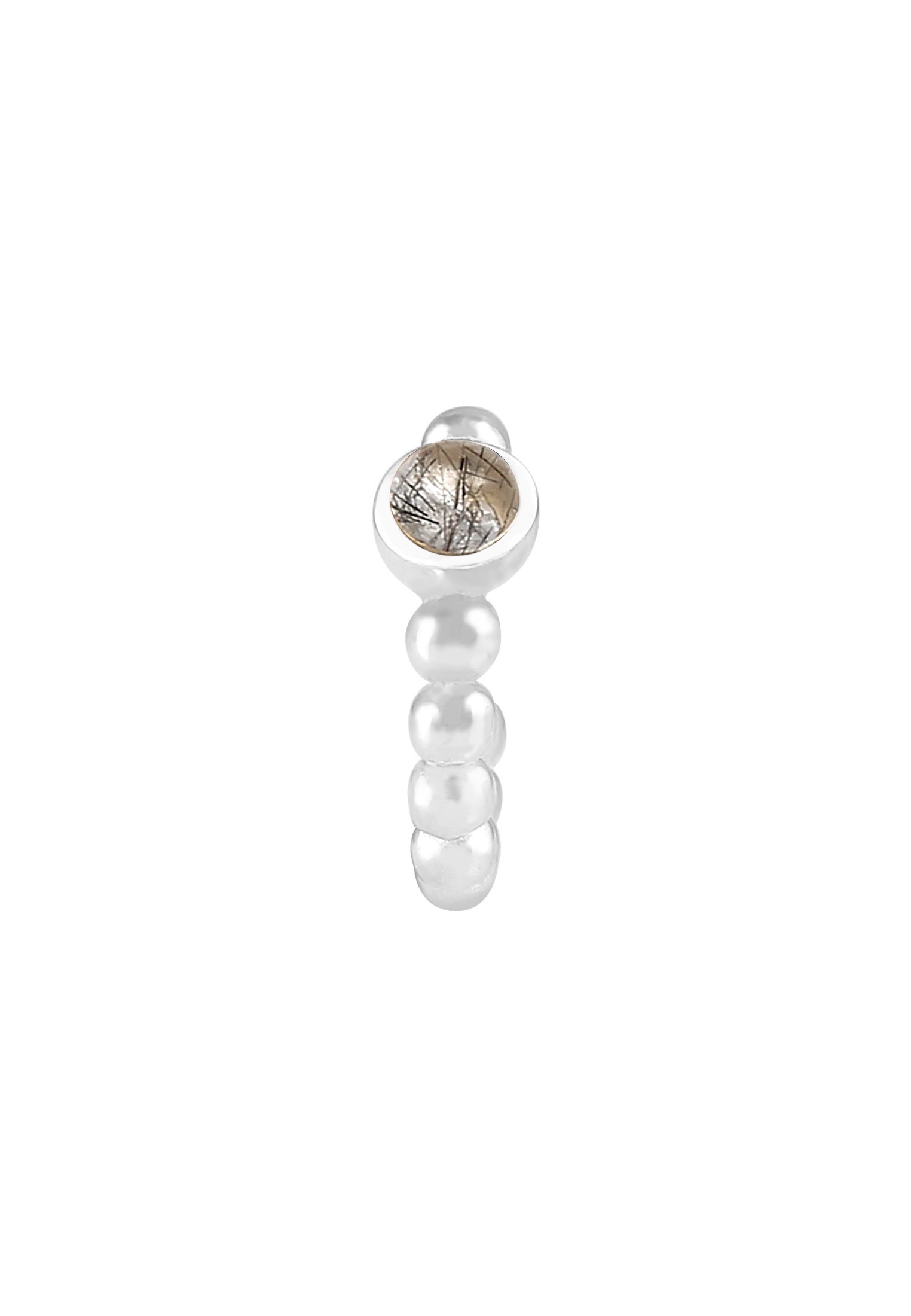 Elli Ohrklemme »Ohrringe Single Earcuff Edelstein Kugel-Design 925 Silber«