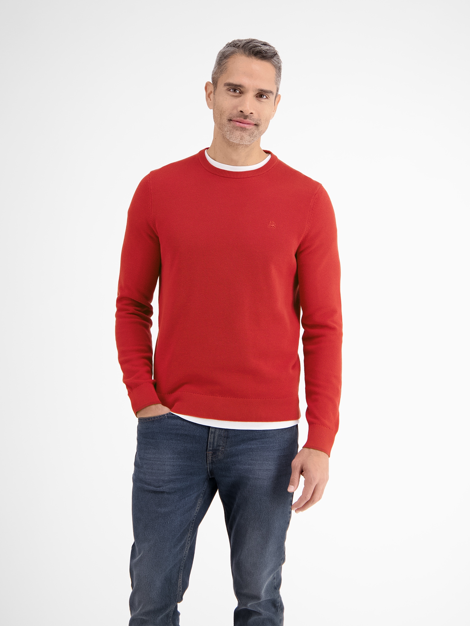LERROS Strickpullover »LERROS Leichter Strickpullover mit schmaler Rippstruktur«