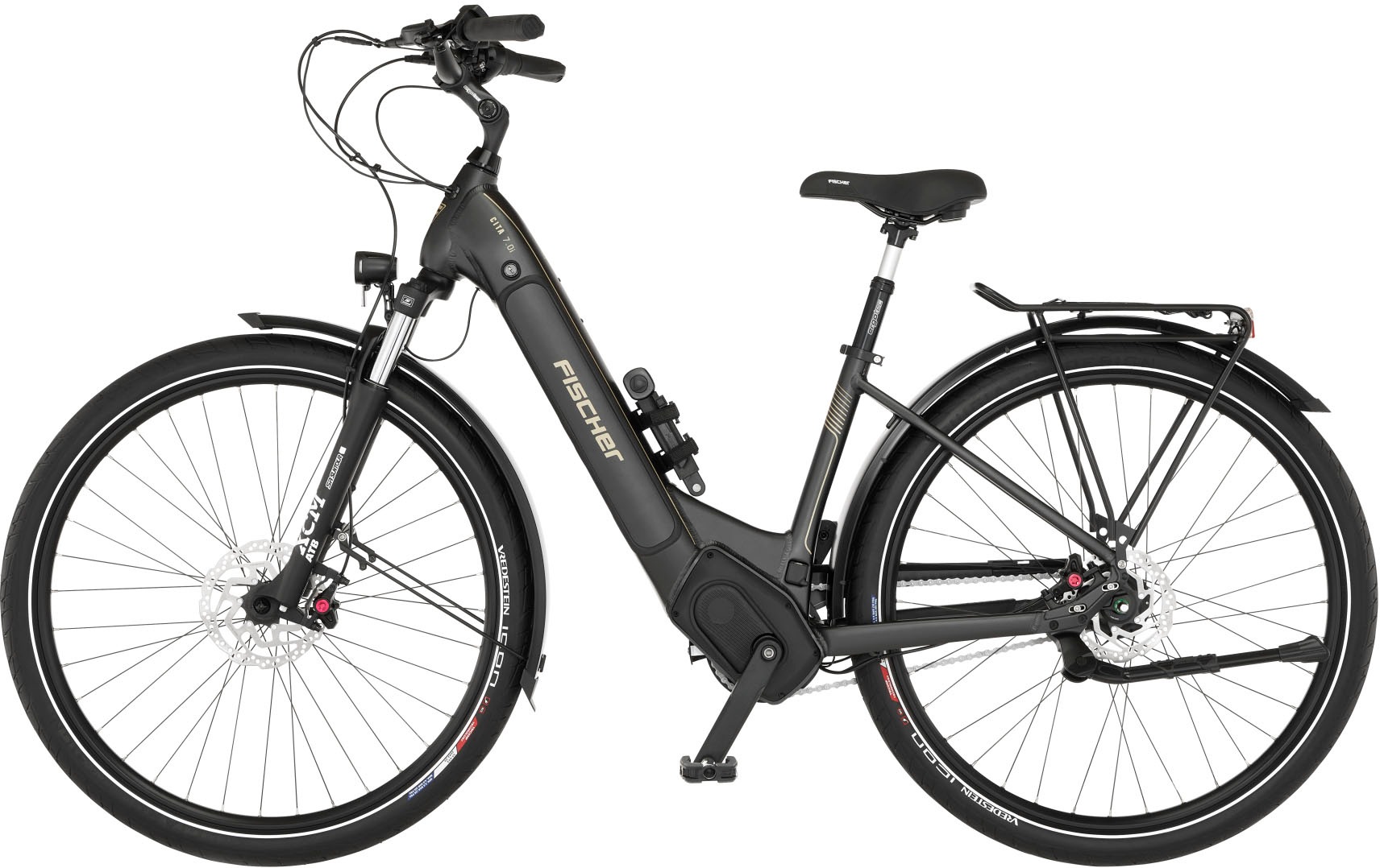 FISCHER Fahrrad E-Bike »CITA 7.0I 630«, 7 Gang, Shimano, Nexus, Mittelmotor 250 W, (Schloss), Pedelec, Elektrofahrrad für Damen u. Herren