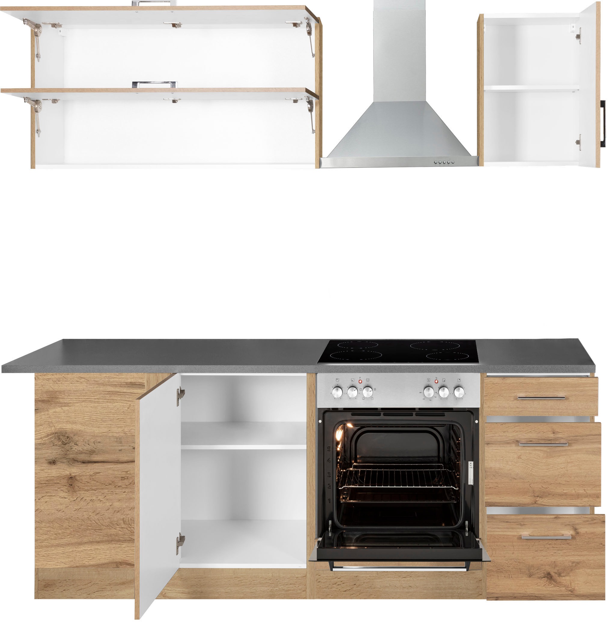 KOCHSTATION Winkelküche »KS-Colmar« ohne E-Geräte, Stellbreite 210/210 cm