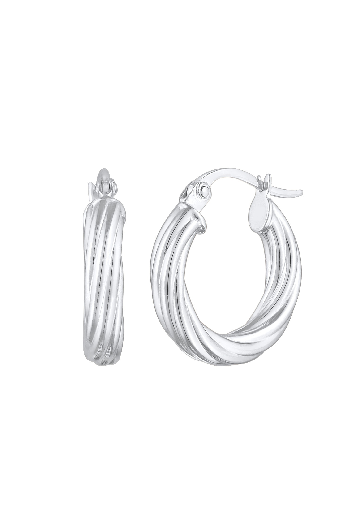 Elli Paar Creolen »Ohrringe Creolen Twisted Look Gedreht 925 Silber«