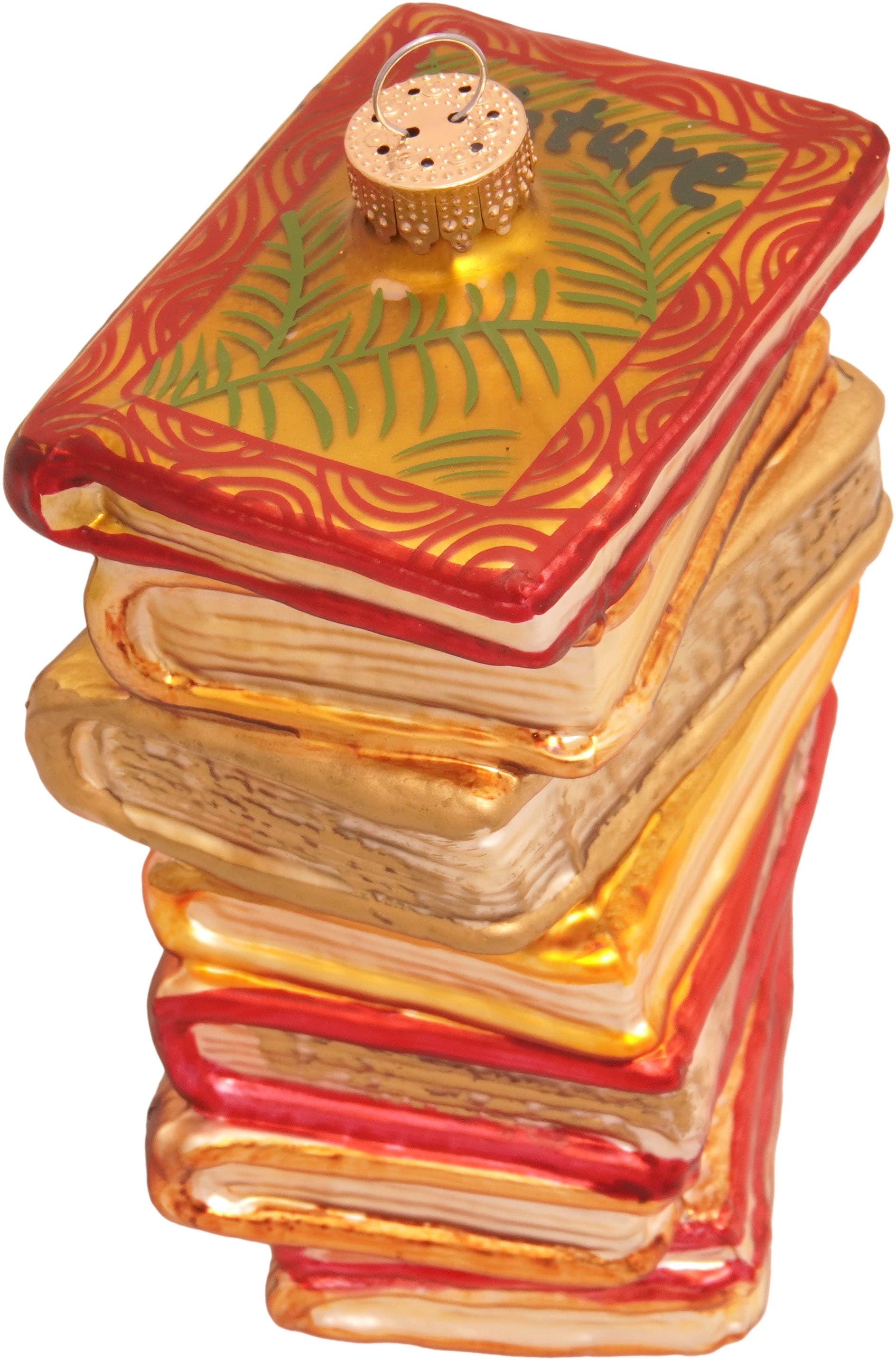 Krebs Glas Lauscha Christbaumschmuck »Antiker Bücherstapel, Weihnachtsdeko, Christbaumschmuck« mundgeblasen