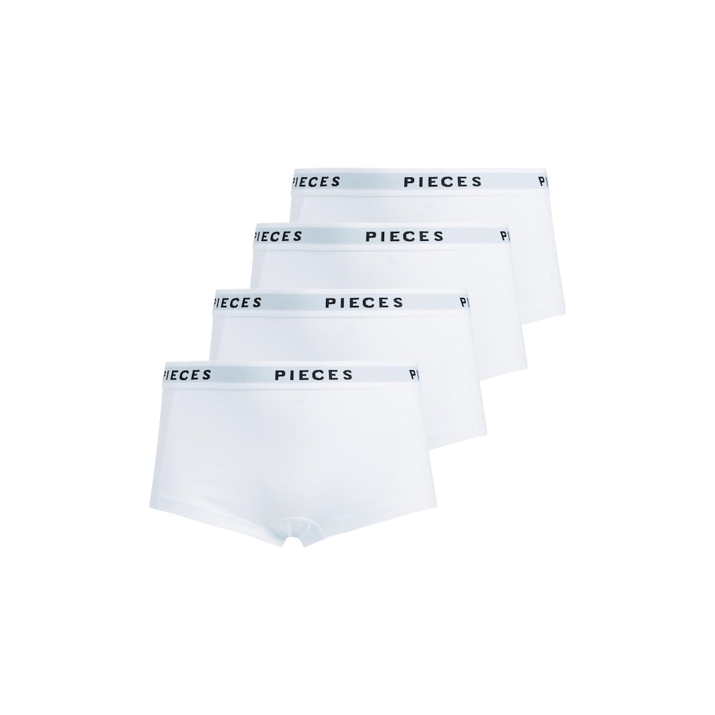 pieces Hipster »PCLOGO LADY 4 PACK SOLID NOOS BC«, (Packung, 4 St., 4er-Pack)