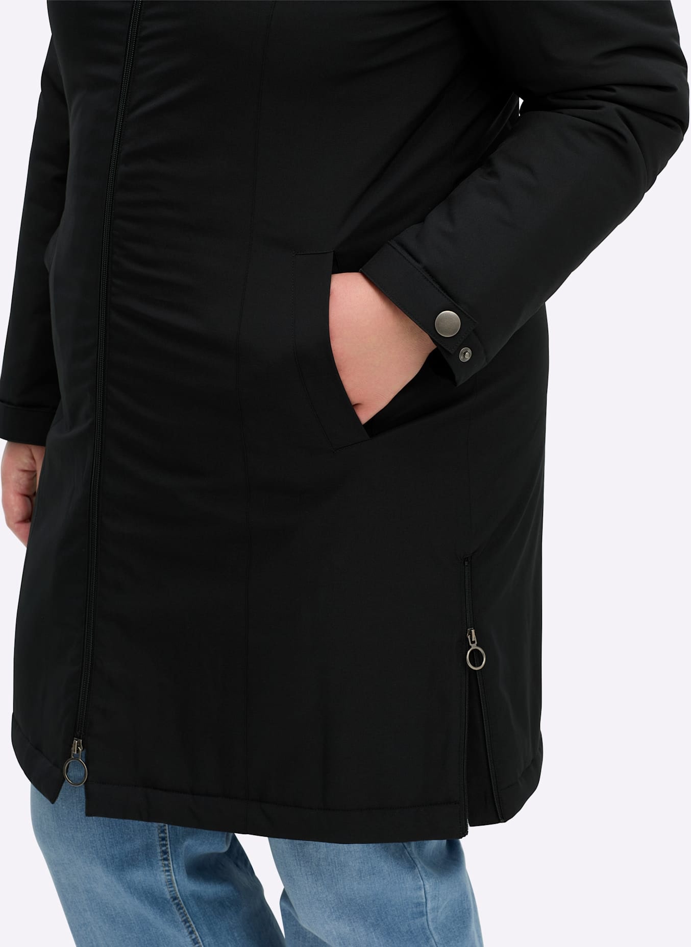 Sheego Langjacke ohne Kapuze