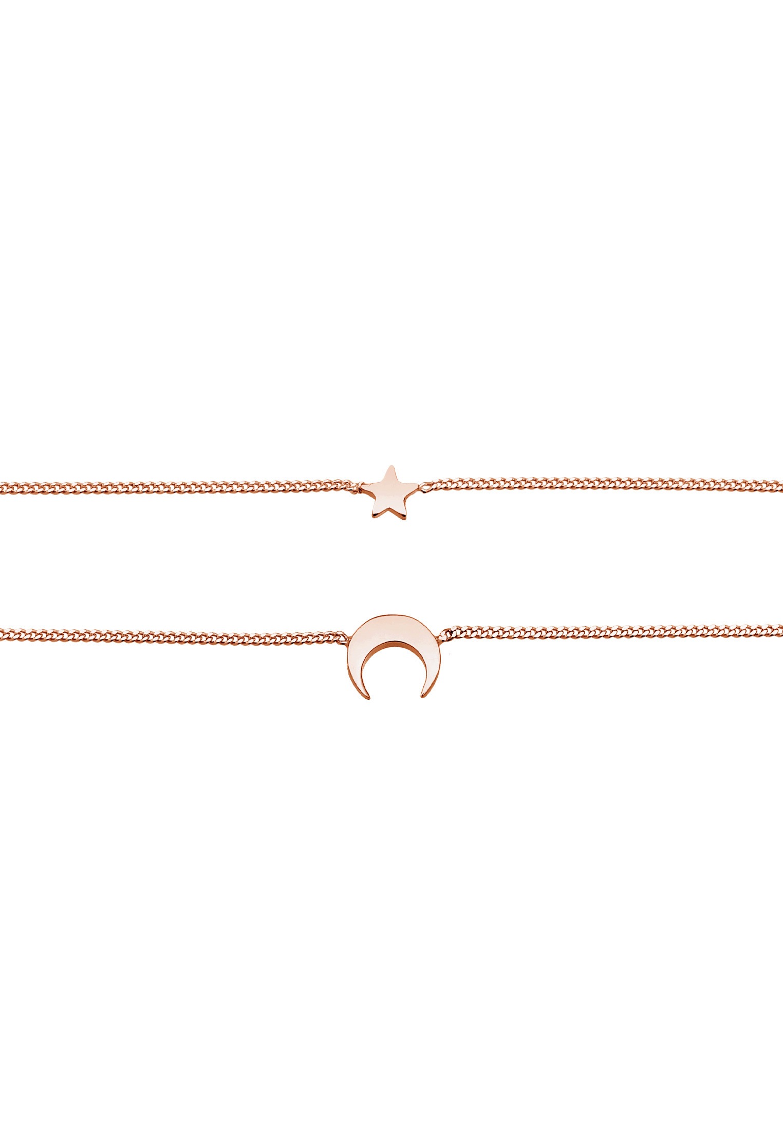 Elli Choker »Halskette Choker Layer Halbmond und Sterne 925er Silber«