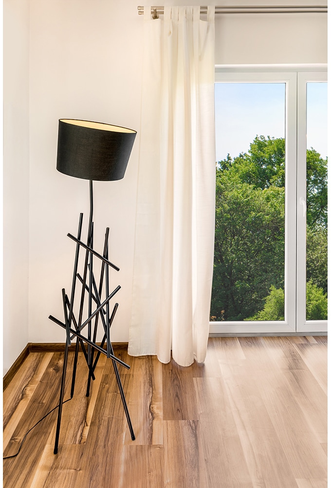 SPOT Light Stehlampe »GLENN«, 1 flammig, Leuchtmittel E27 | ohne Leuchtmittel, aus Metall, mit flexiblem Stoffschirm, originelles Design