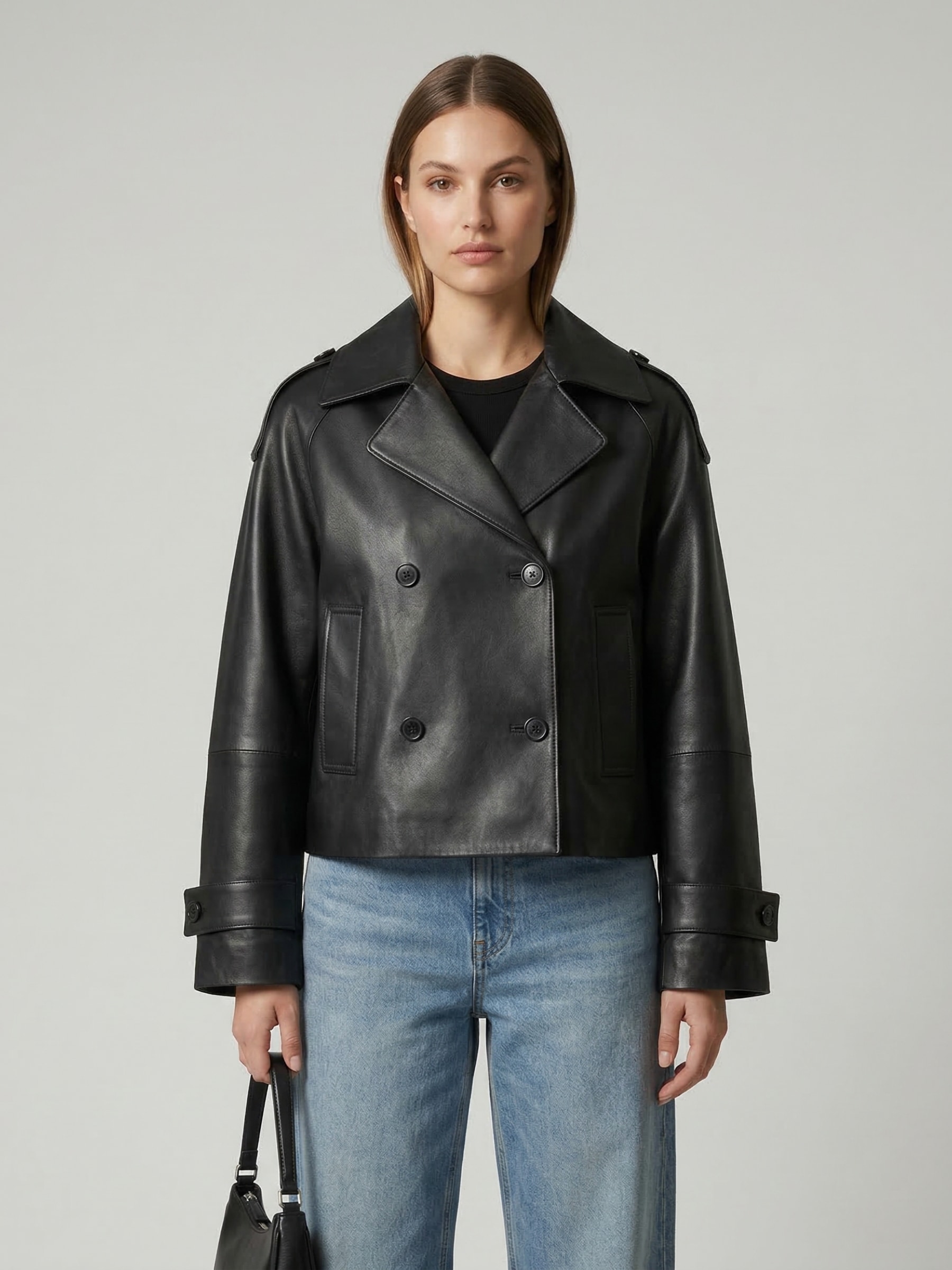 RICANO Lederjacke »Trenchcoat Jacke Yvette« ohne Kapuze Handgefertigt aus echtem Leder
