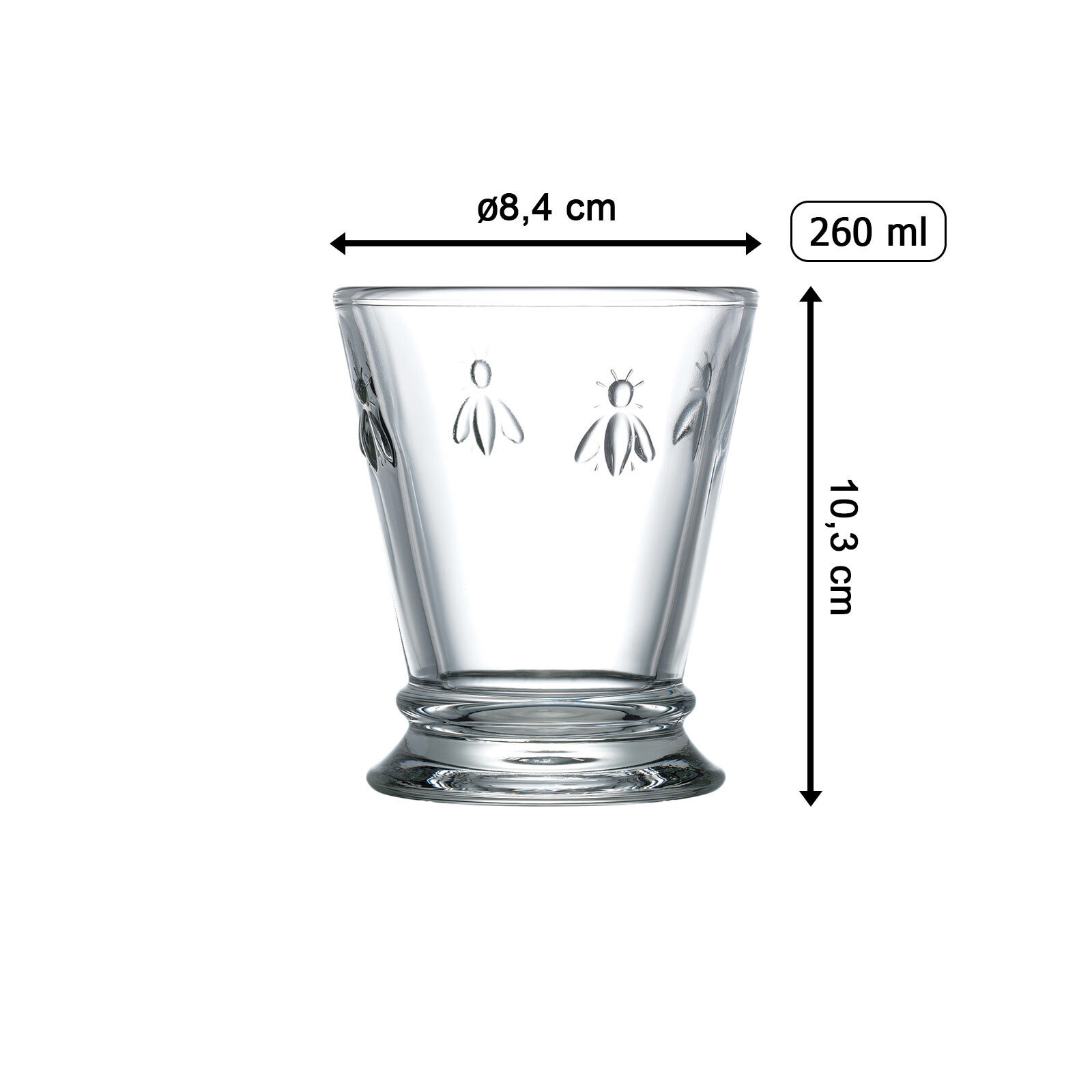 La Rochère France Glas »Wassergläser Biene Abeille 260 ml 6er Set transparent«