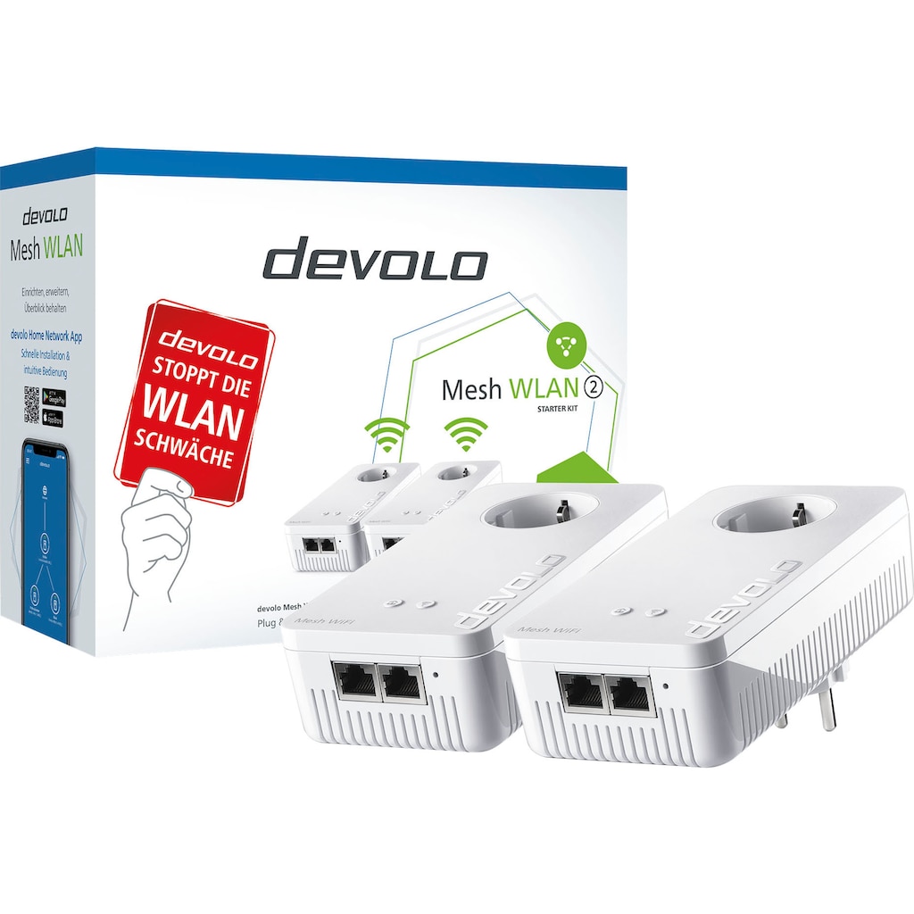 DEVOLO Netzwerk-Switch »Mesh WLAN 2 Starter Kit«, (2 St.)
