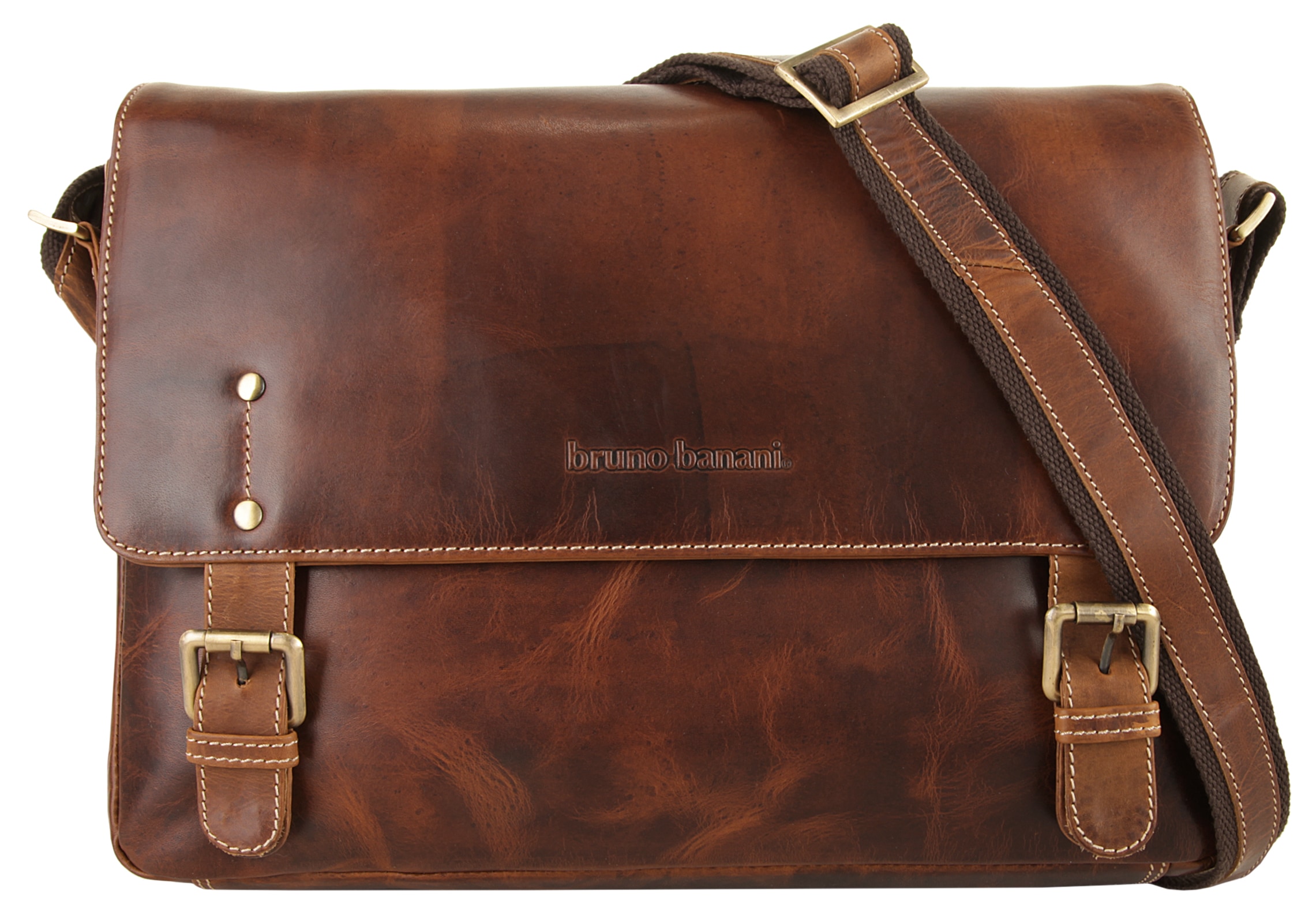 Bruno Banani Umhängetasche »JUPITER« echt Leder in braun, Größe B/H/T: 36 cm x 26 cm x 10 cm onesize