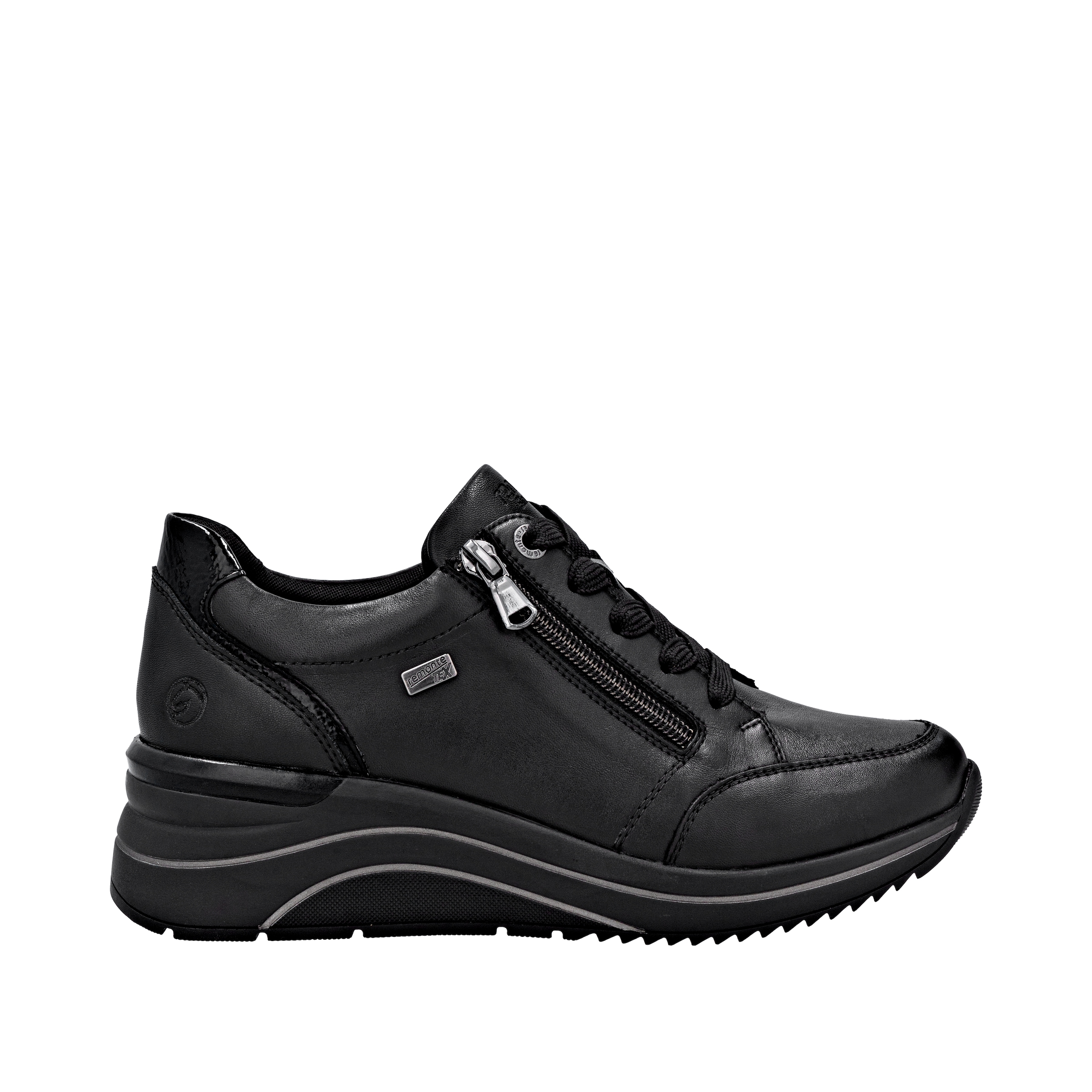 Remonte Keilsneaker, Freizeitschuh, Halbschuh, Schnürschuh mit goldfarbenem Logoanhänger