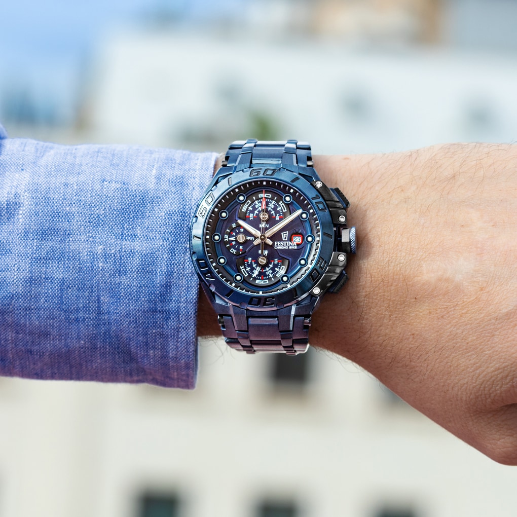 Festina Chronograph »Chrono Bike Special Edition« Quarzuhr, Armbanduhr, Herrenuhr, Edelstahlarmband