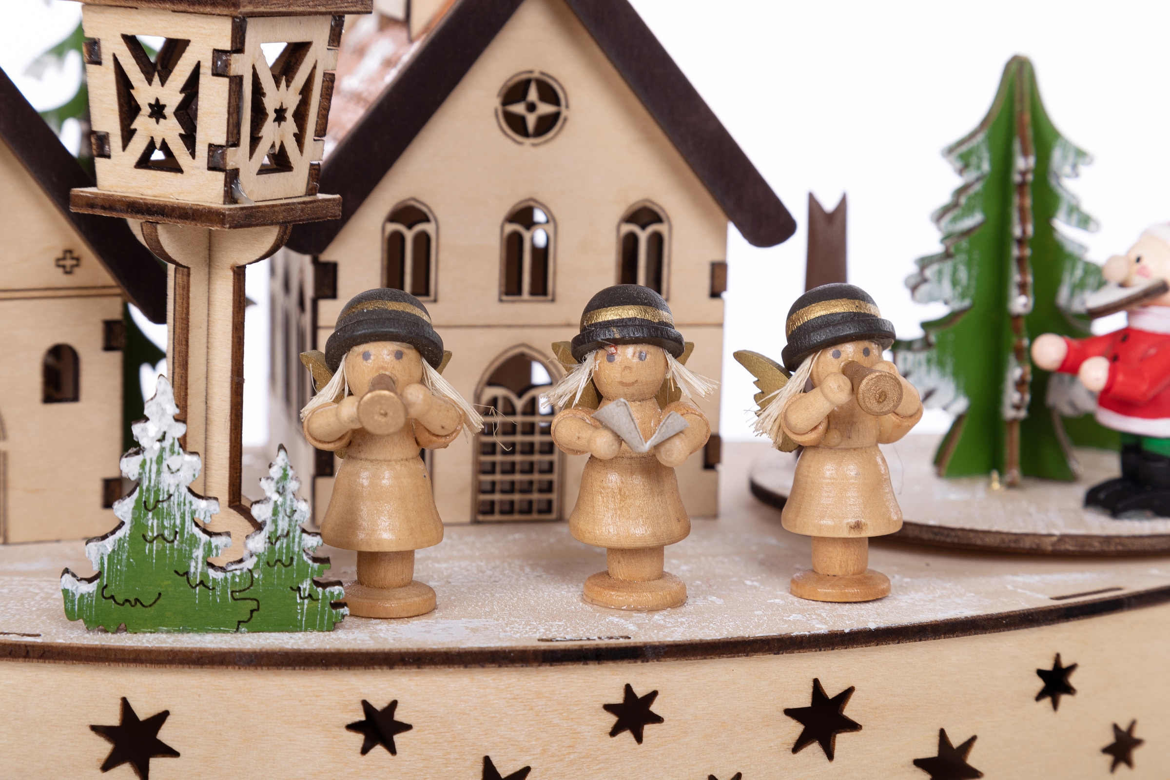 Myflair Möbel & Accessoires Weihnachtsdorf OTTO Holz, ca. mit cm 15 »Winterlandschaft, Spieluhr Musik, bei Weihnachtsdeko«, Höhe aus