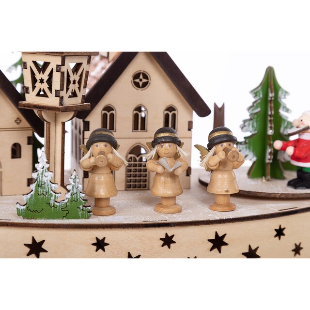 Myflair Möbel & Accessoires Weihnachtsdorf »Winterlandschaft, Weihnachtsdeko«,  Spieluhr mit Musik, aus Holz, Höhe ca. 15 cm bei OTTO