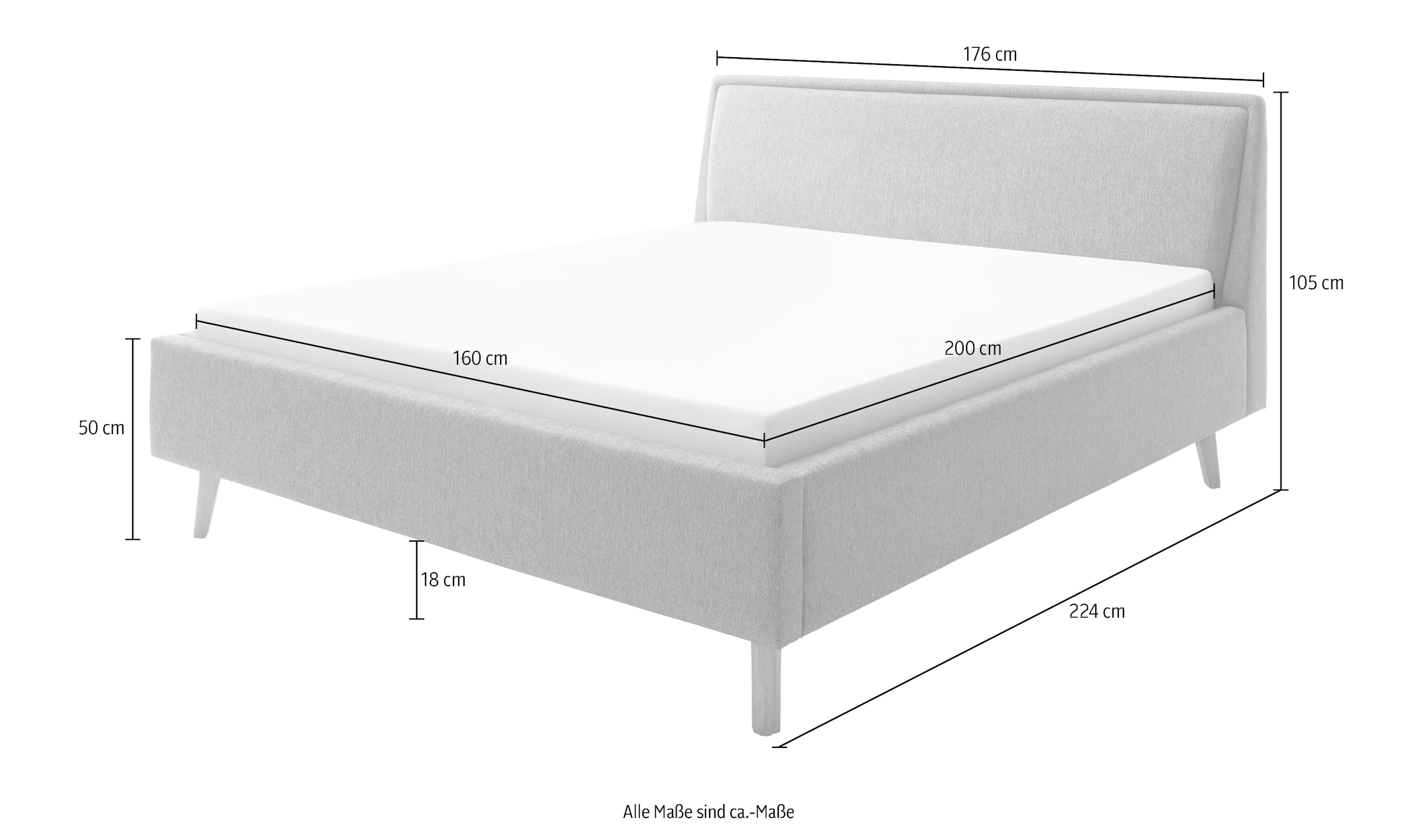 meise.möbel Polsterbett »Frieda« wahlweise mit Lattenrost und Bettkasten